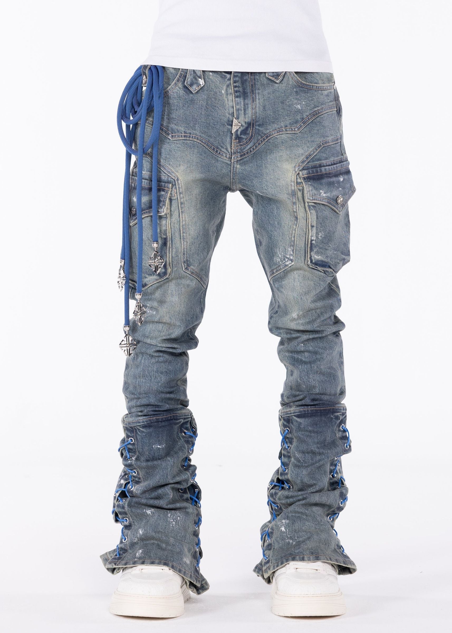 Guapi Aqua Blue Waxed Rope Denim