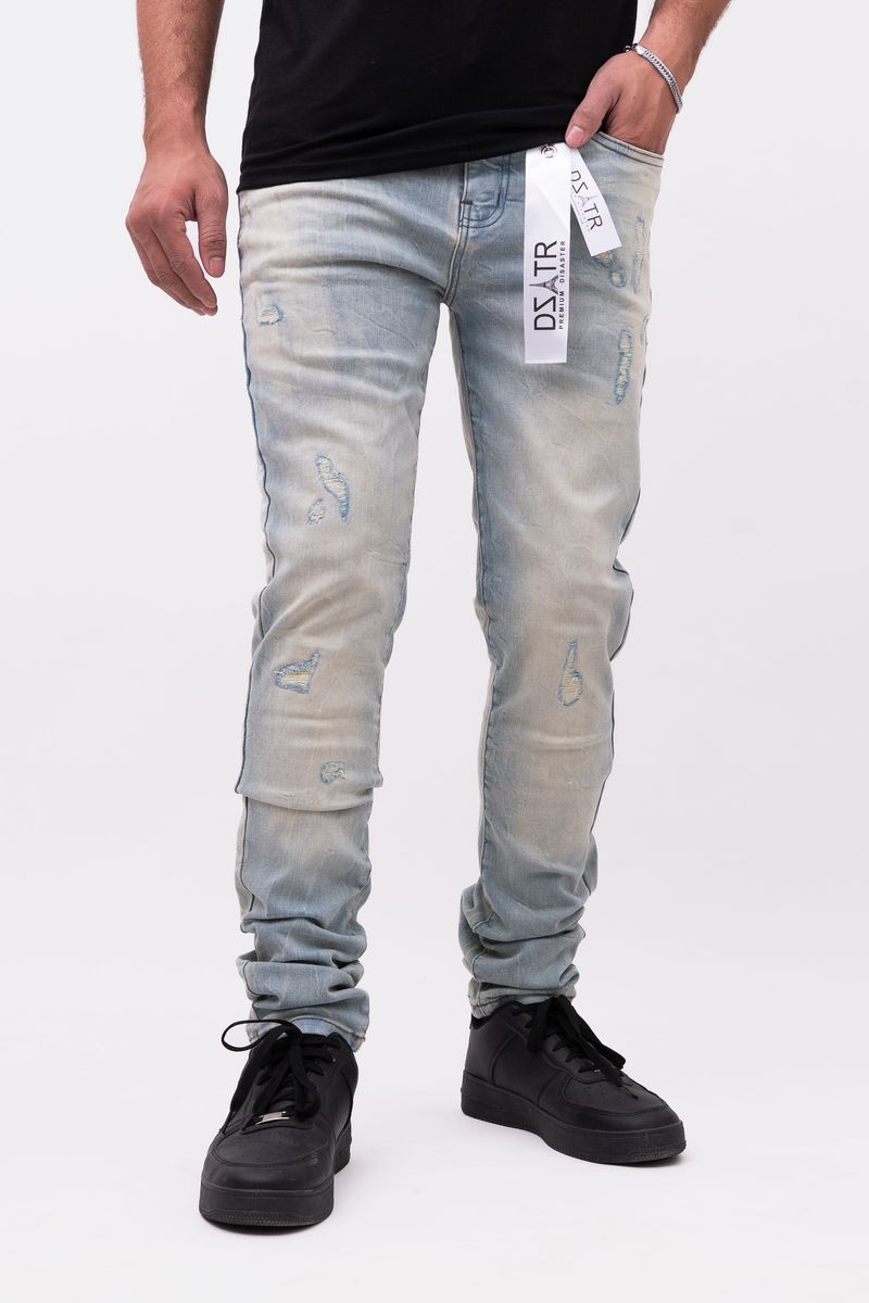 Disaster Ultra Skinny Stretch Denim - Ice Vintage