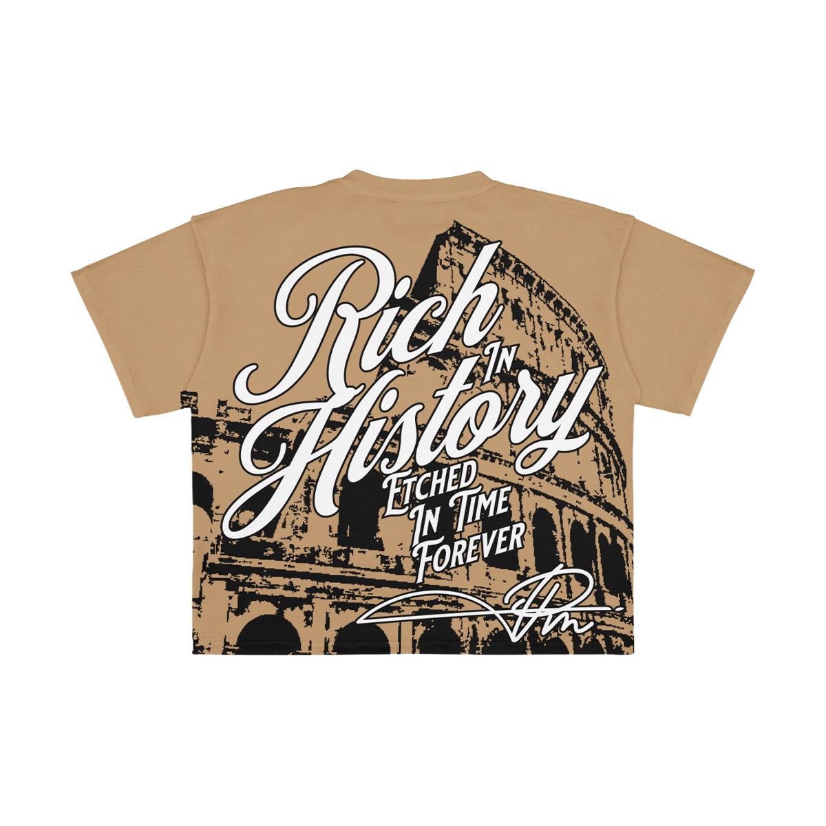 Premium Milano "Rich In History" Crew Neck T-Shirt - Khaki