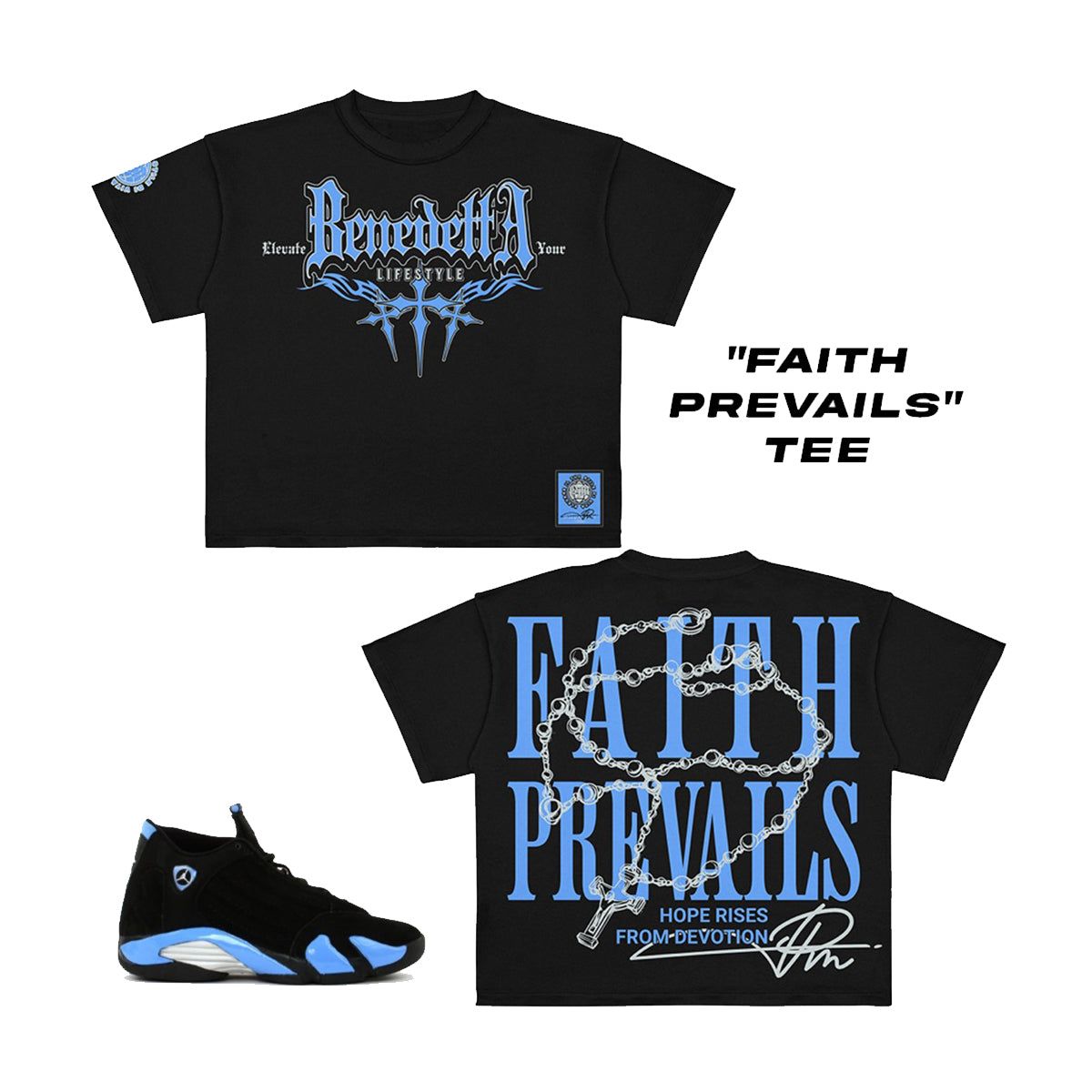 Premium Milano "Faith Prevails" Crew Neck T-Shirt