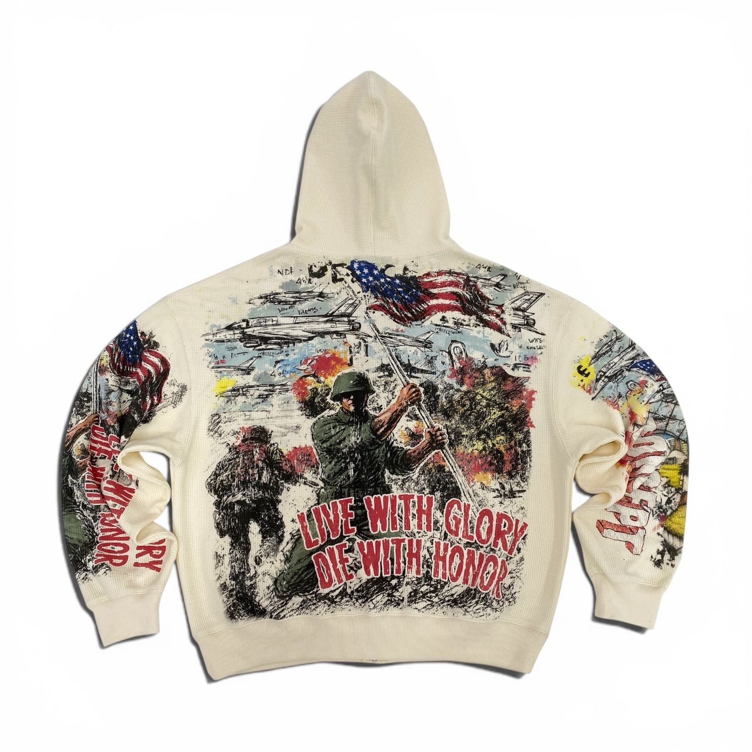 Concept LA "Honor" Regular Fit Zip Hoodie - Cream