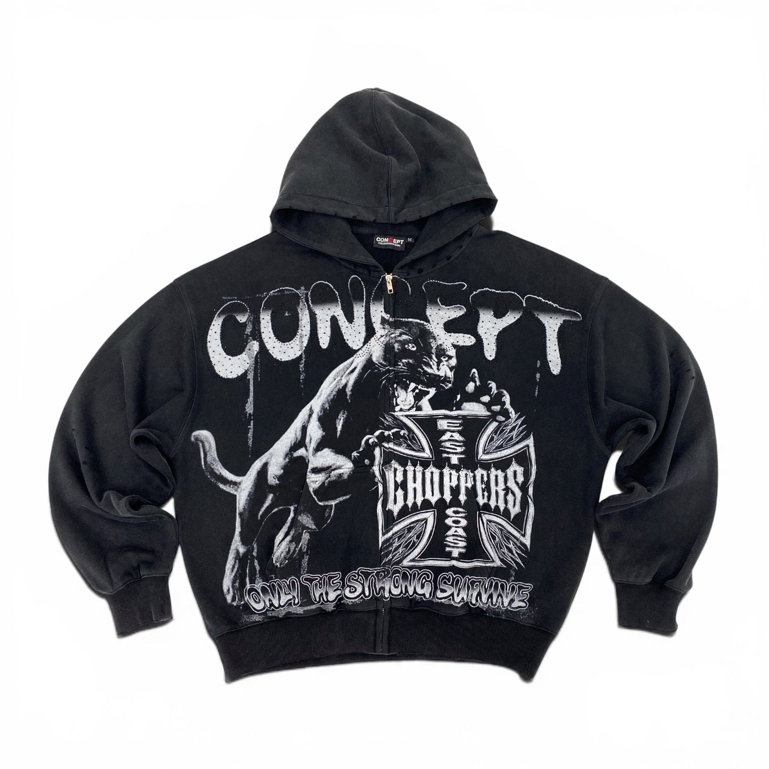 Concept LA "Survival" Cotton Baggy Hoodie - Black