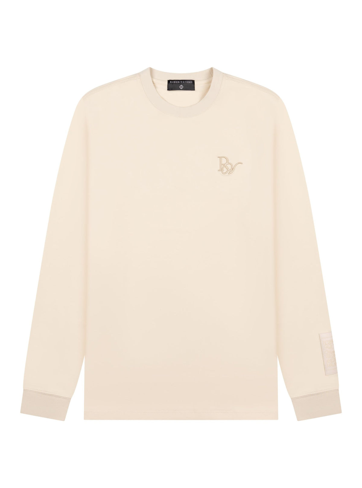 Roberto Vino "Slim Fit Long Sleeve Tee" - Milano Script Beige
