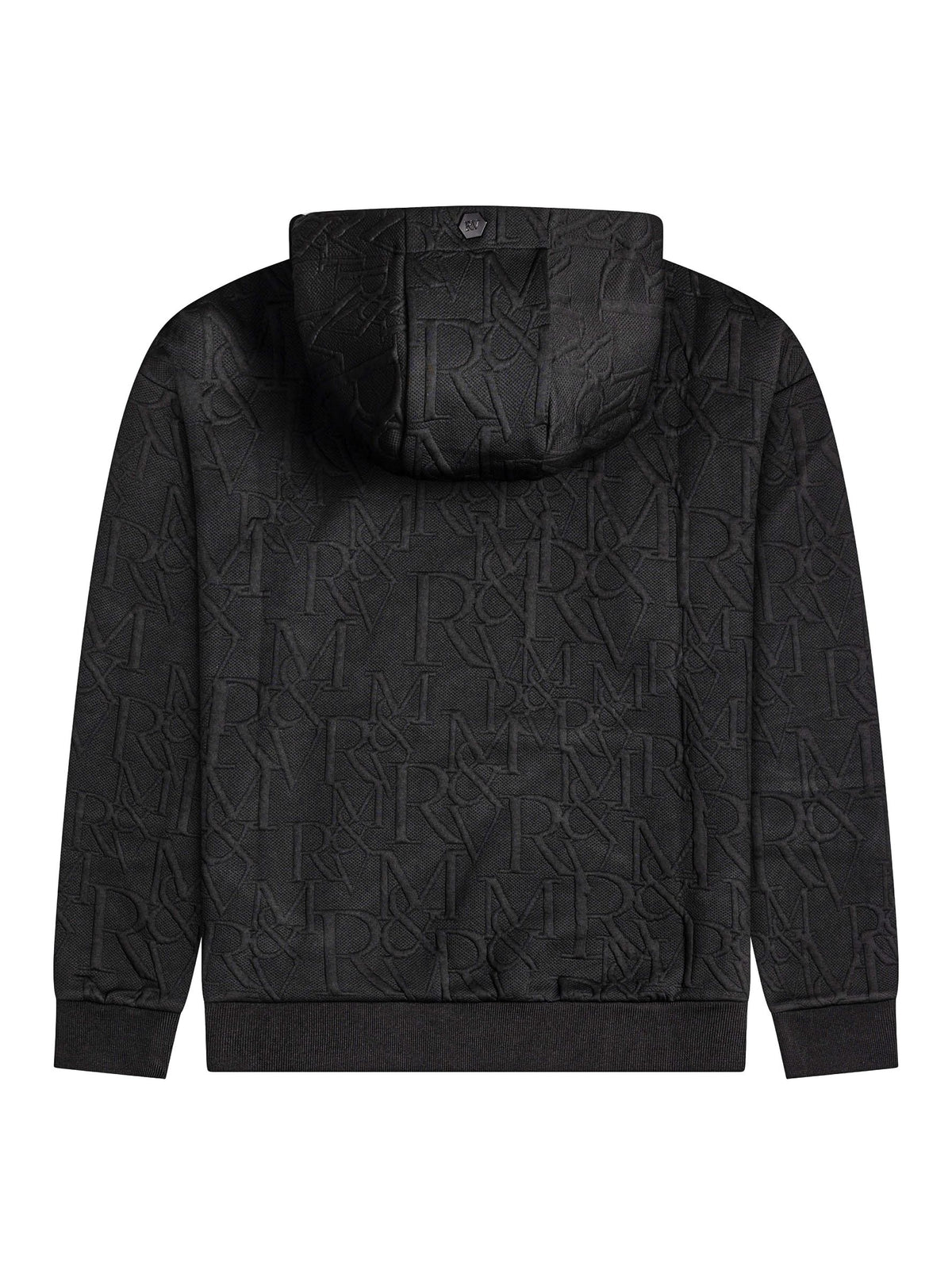 Roberto Vino "Lightweight Knit Hoodie" - Stitched Monogram Black