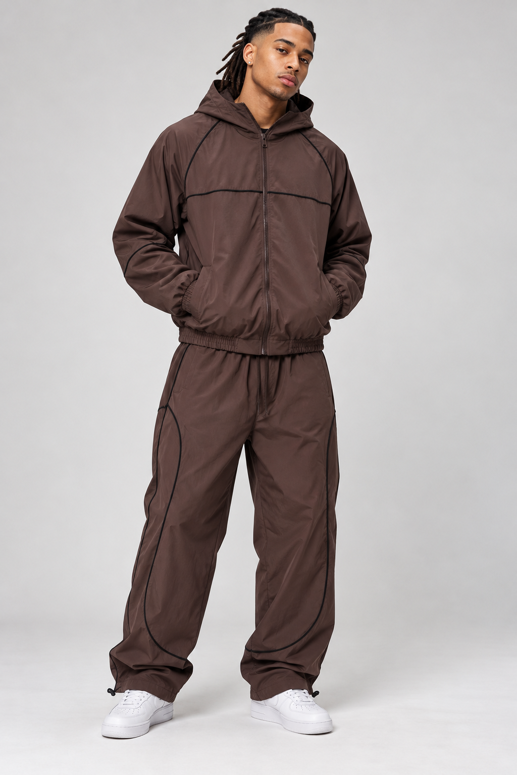 Rebel Minds Piping Nylon Track Suit