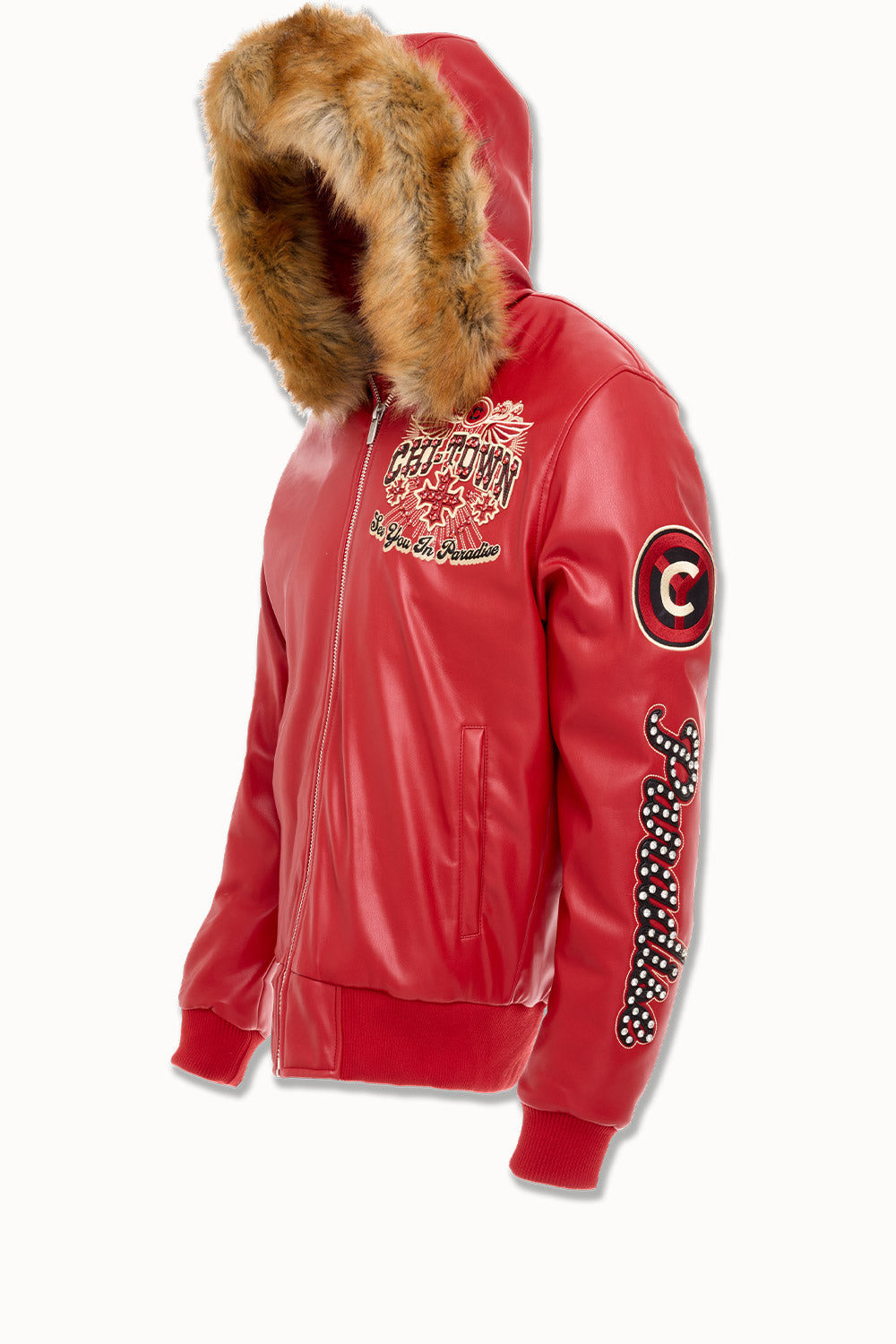 See You In Paradise "Chitown" Hooded Bomber Leather Jacket