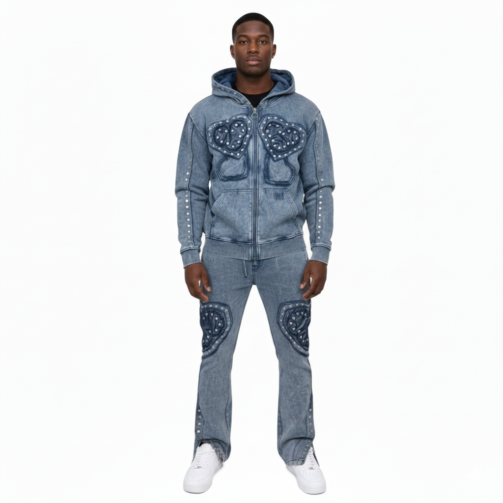 Gunzinii French Terry Star Studded Jogging Set