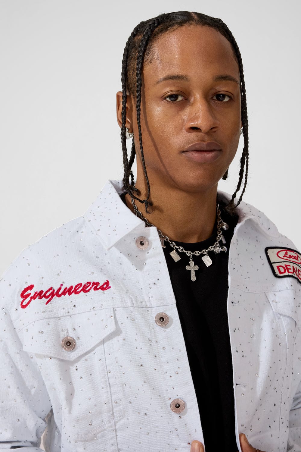 Jordan Craig "Local Dealer" Rhinestone Trucker Denim Jacket
