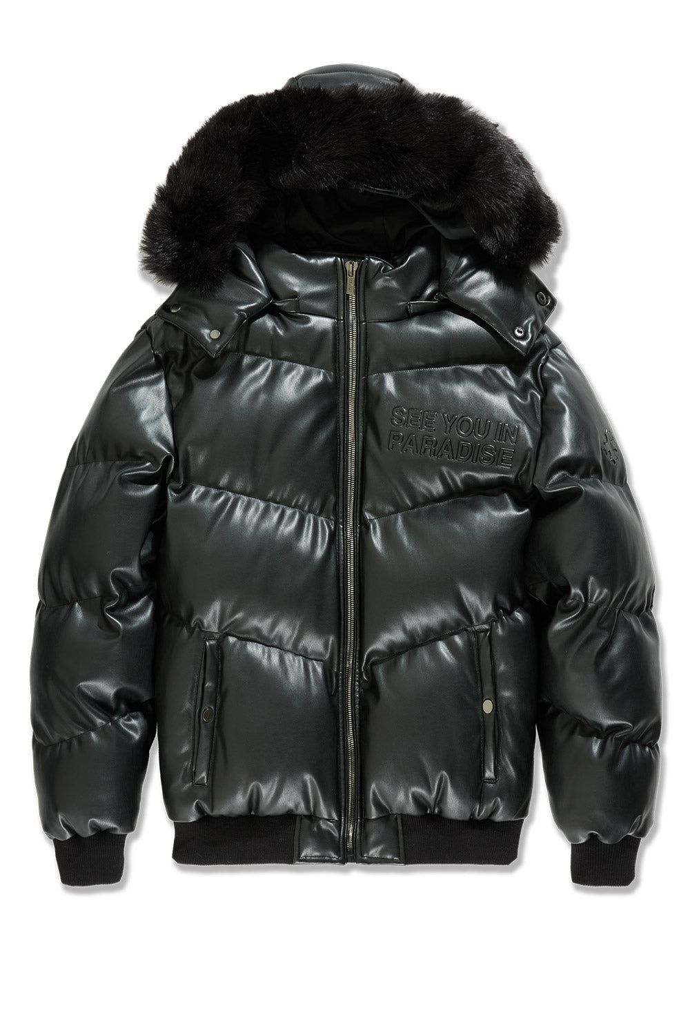 See You In Paradise "The Wild One" Puffer Leather Jacket