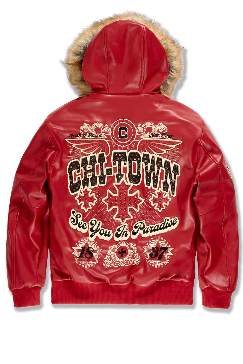 See You In Paradise "Chitown" Hooded Bomber Leather Jacket