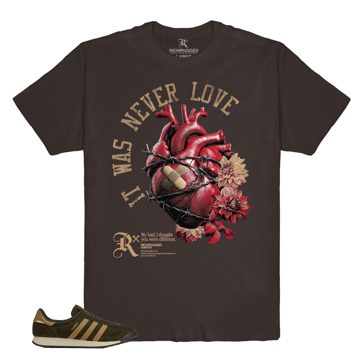 Rich/Rugged "It Was Never Love" Graphic T-Shirt