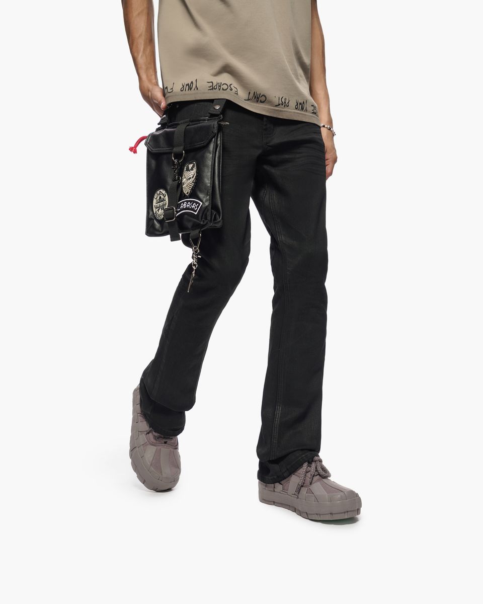 Valabasas "Story" Stacked Wax Black Jean