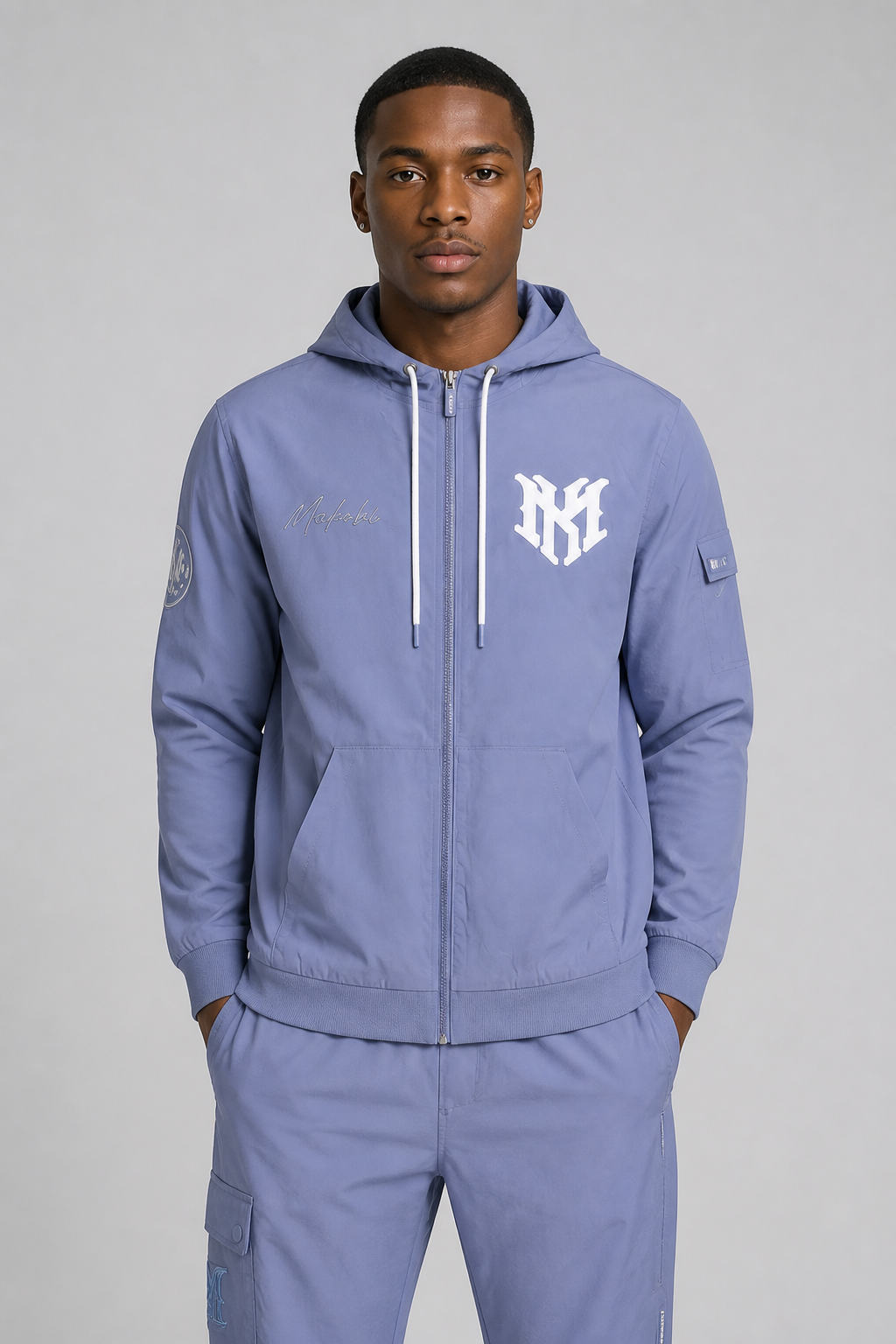 Makobi "Adorni Elite Club" Nylon Windbreaker Zip-up Hoodie Jacket