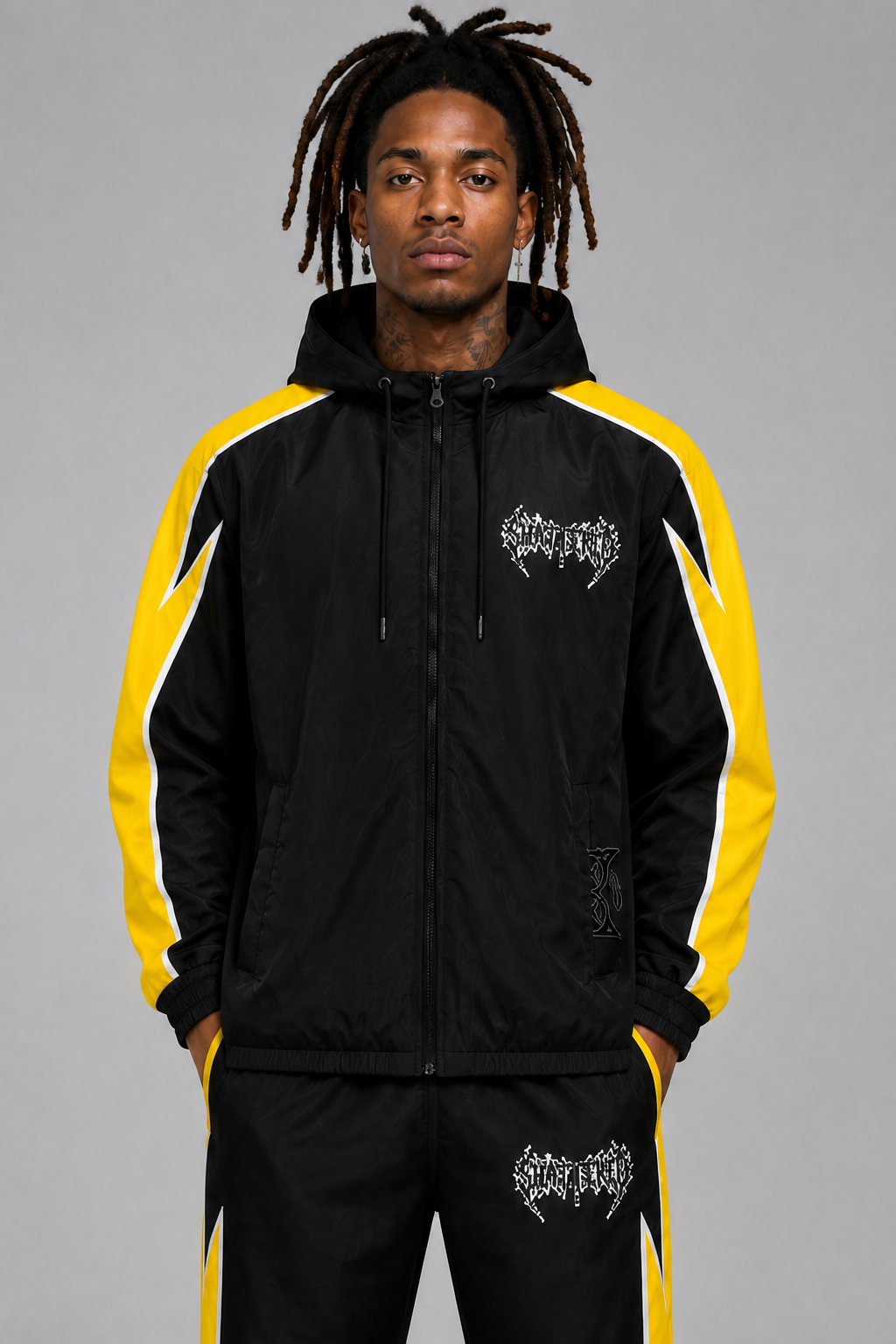 Shattered Hearts Nylon Track Suit