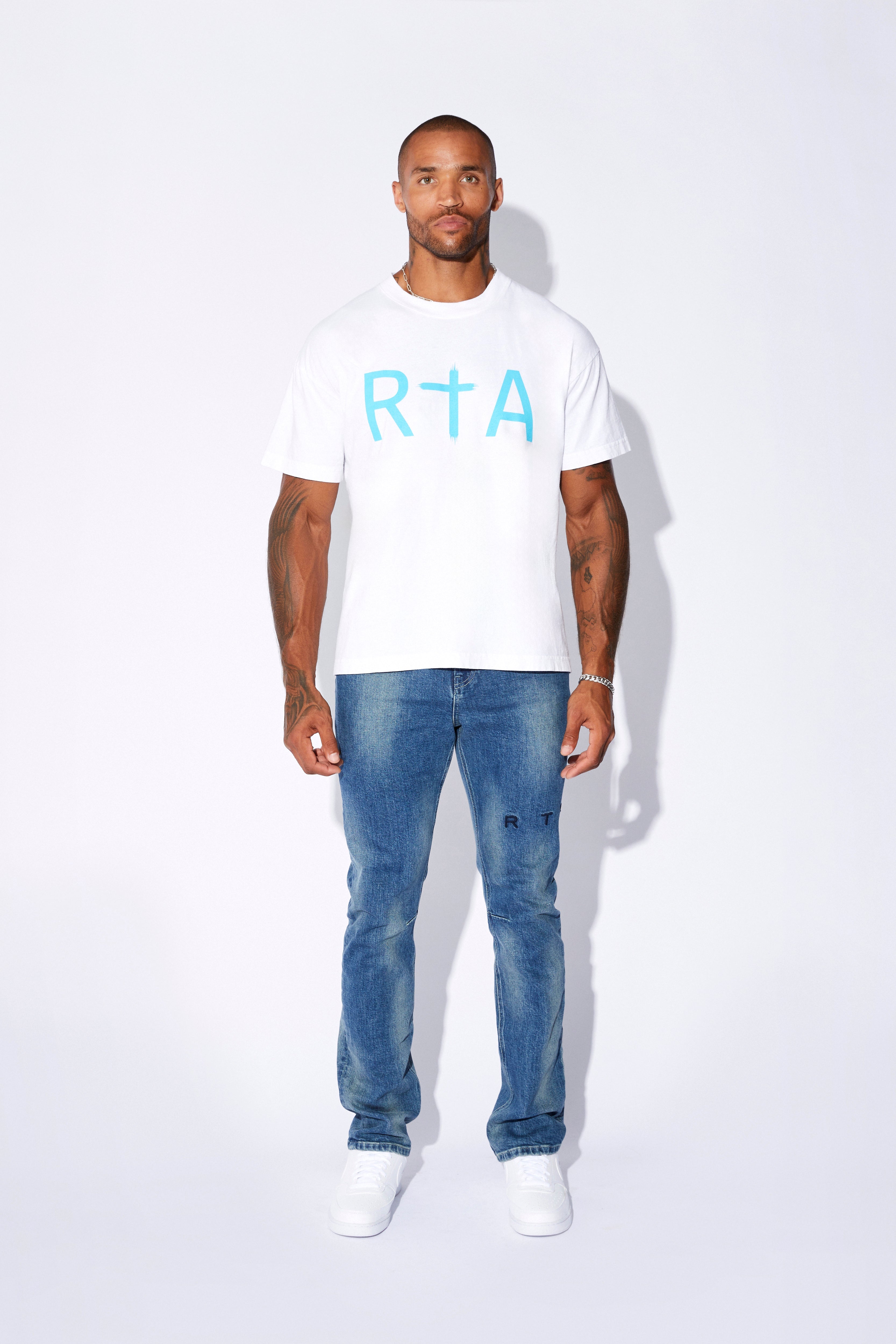 RtA "Liam" Regular Fit Tee - Blue Front Logo