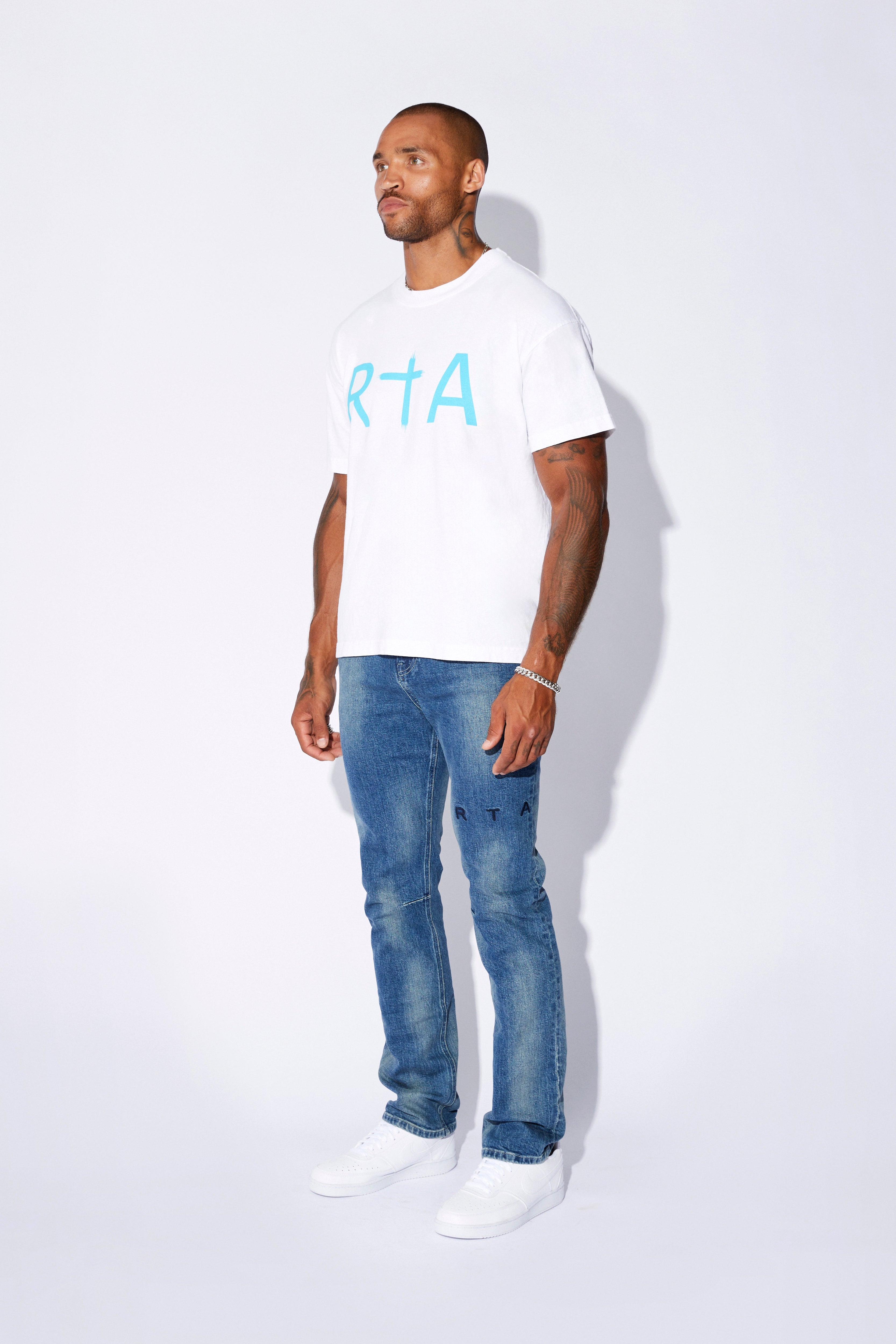 RtA "Liam" Regular Fit Tee - Blue Front Logo