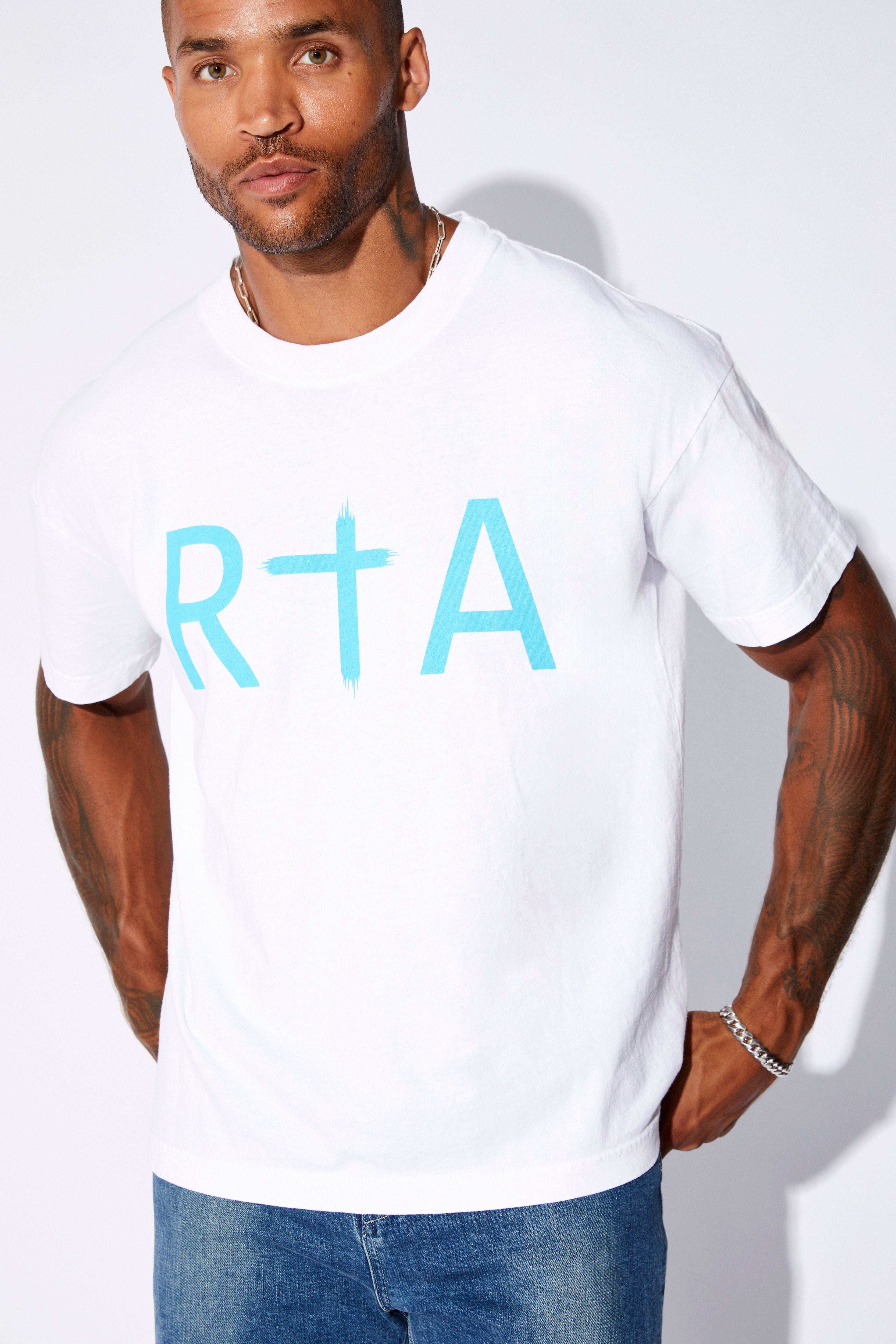 RtA "Liam" Regular Fit Tee - Blue Front Logo