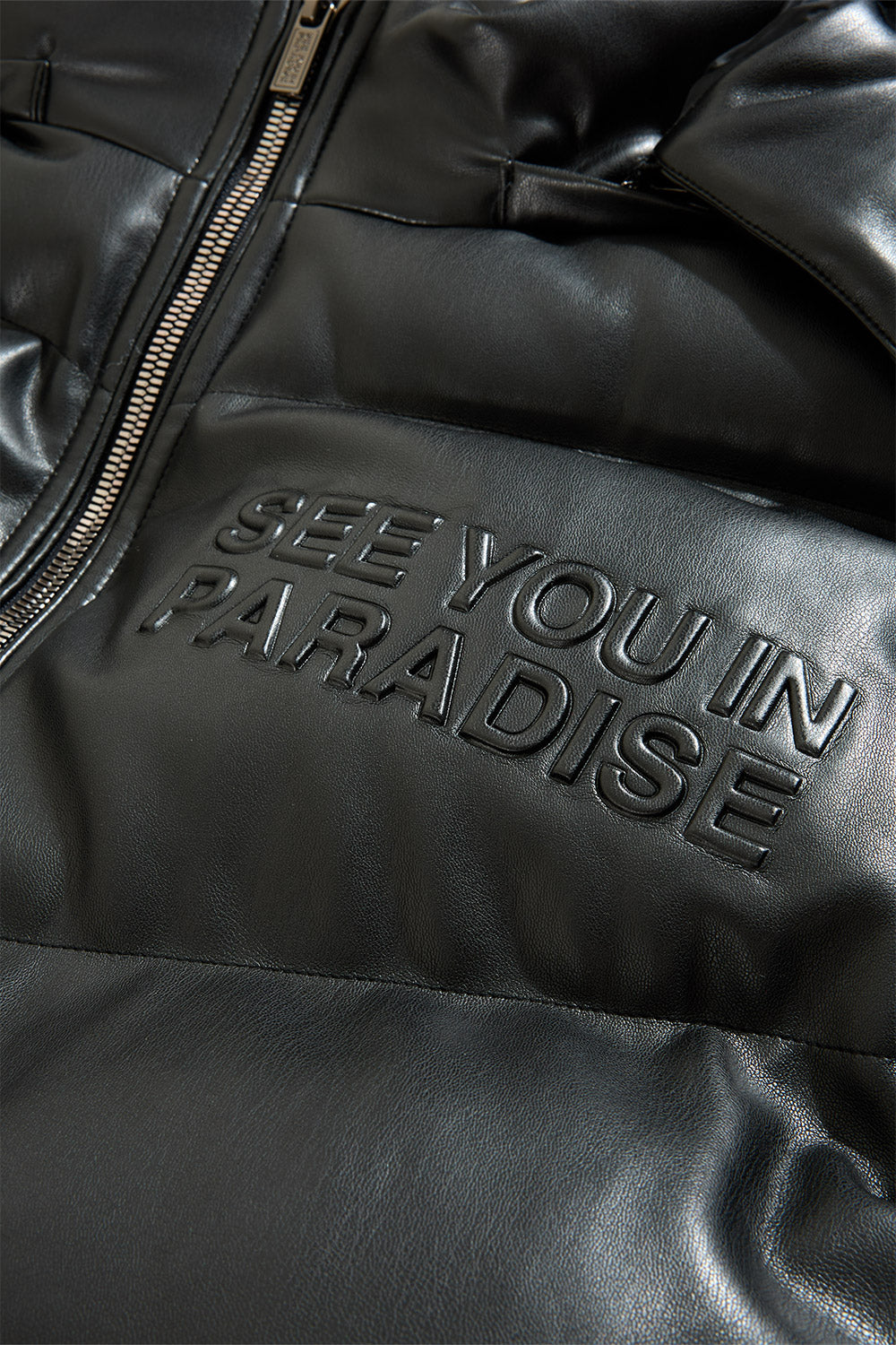 See You In Paradise "The Wild One" Puffer Leather Jacket