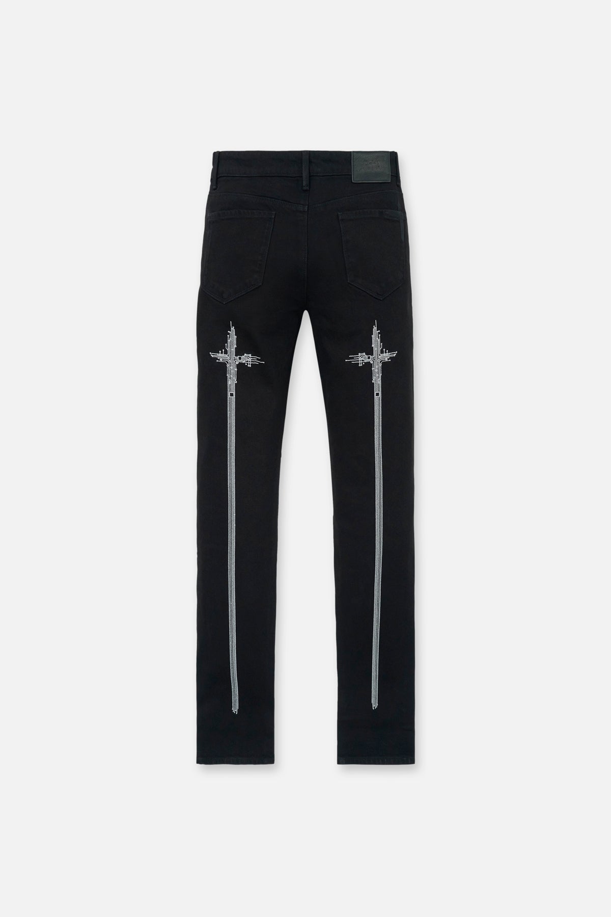 RTA Bryant Skinny Jean - Black Hologram Digital Cross