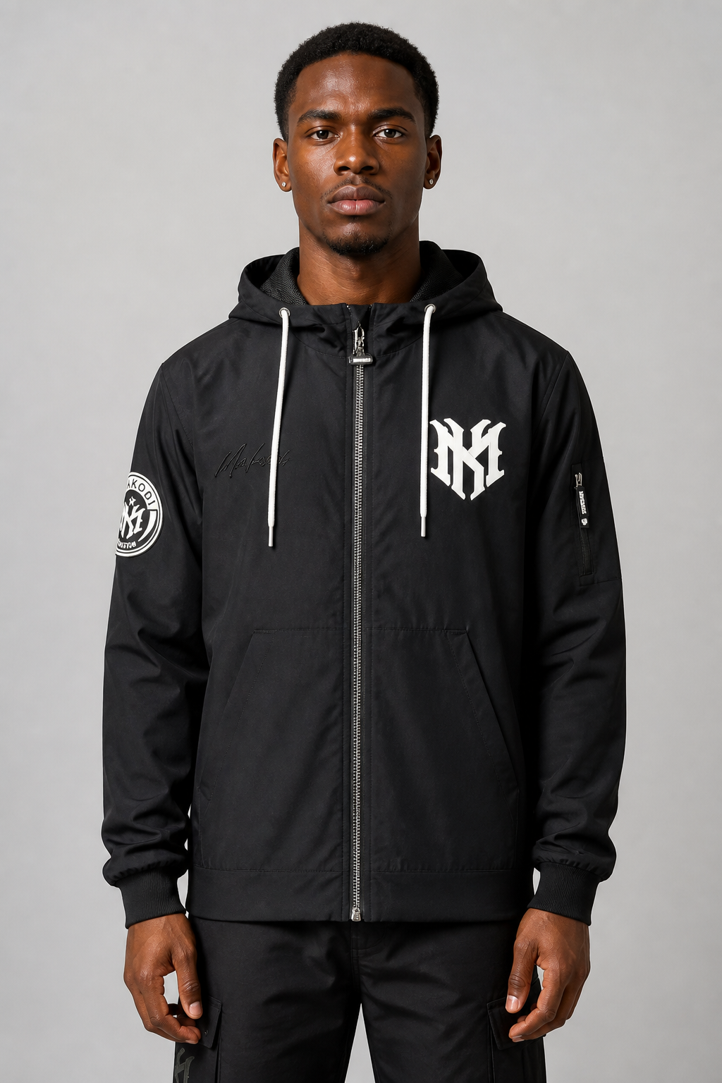 Makobi "Adorni Elite Club" Nylon Windbreaker Zip-up Hoodie Jacket