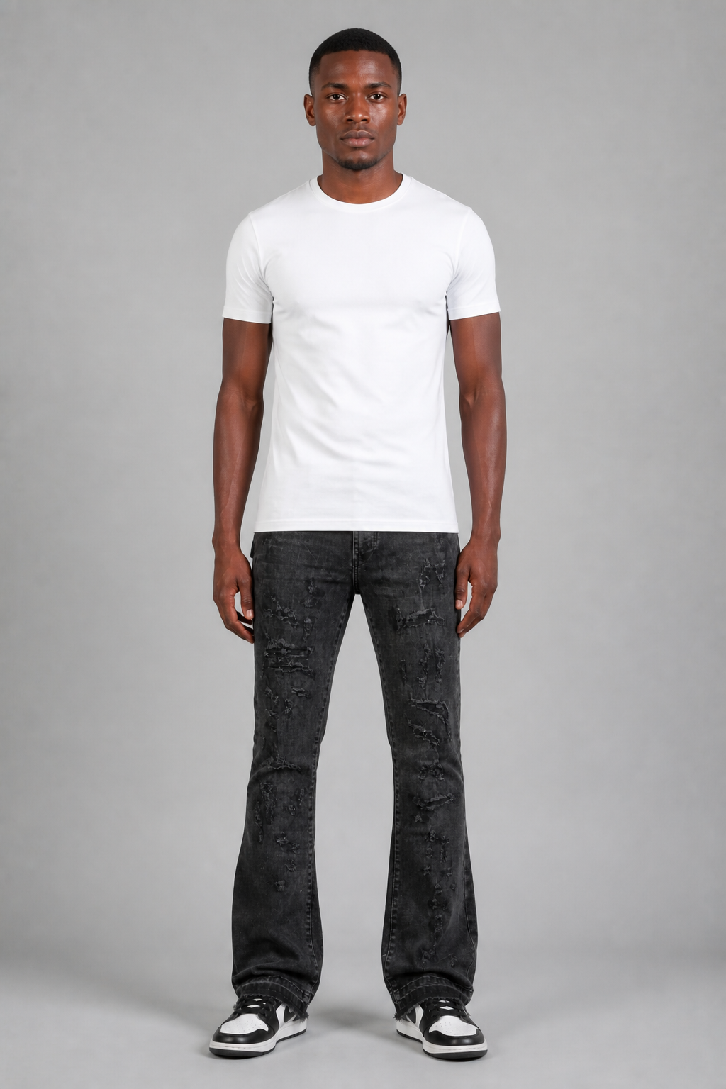 Damati Ripped Stacked Jeans