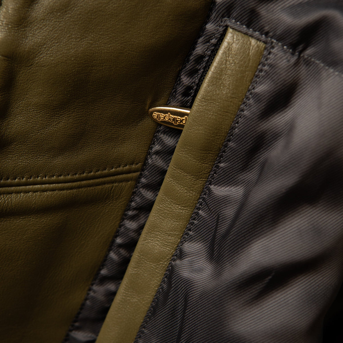 Pelle Pelle "True to Our Roots" Rhinestone Leather Jacket - Olive/Brown