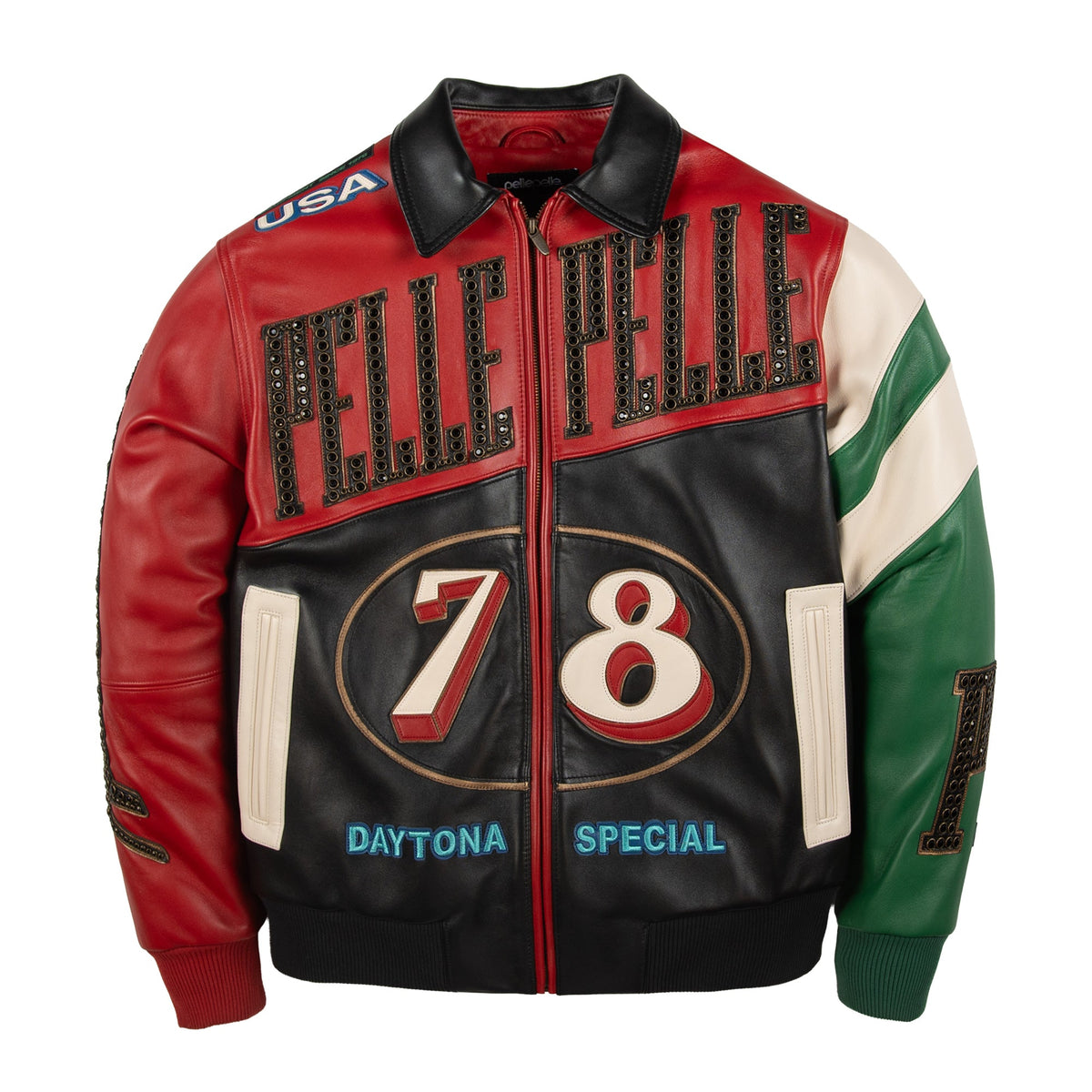 Pelle Pelle "Daytona Special" Jacket - Cabernet/Black/Jet Green