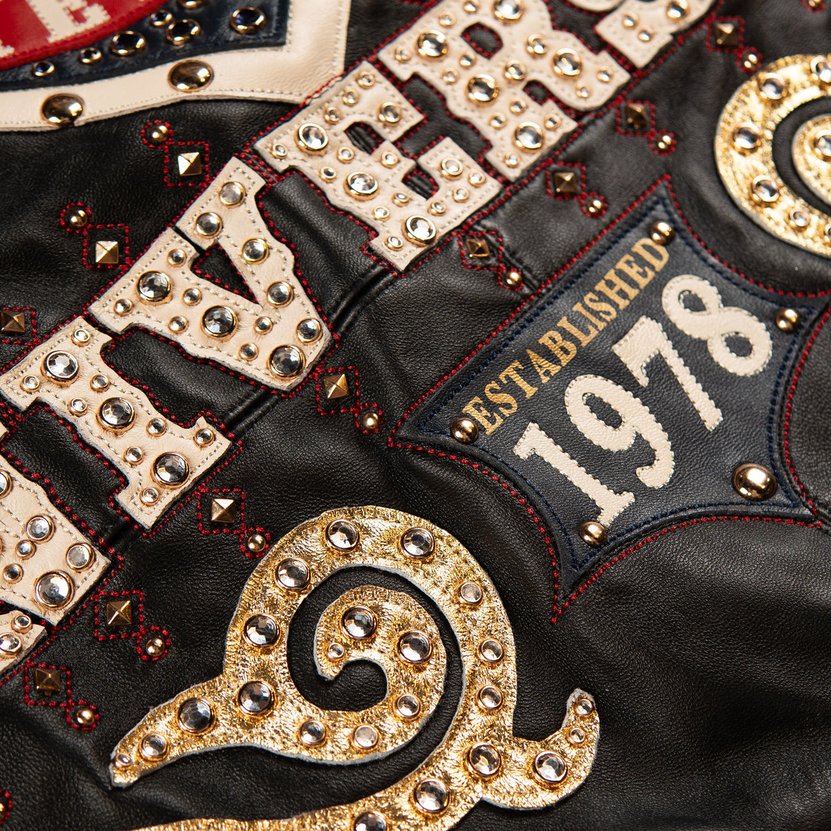 Pelle Pelle "Unrivaled Anniversary" Studs & Rhinestones Jacket - Black