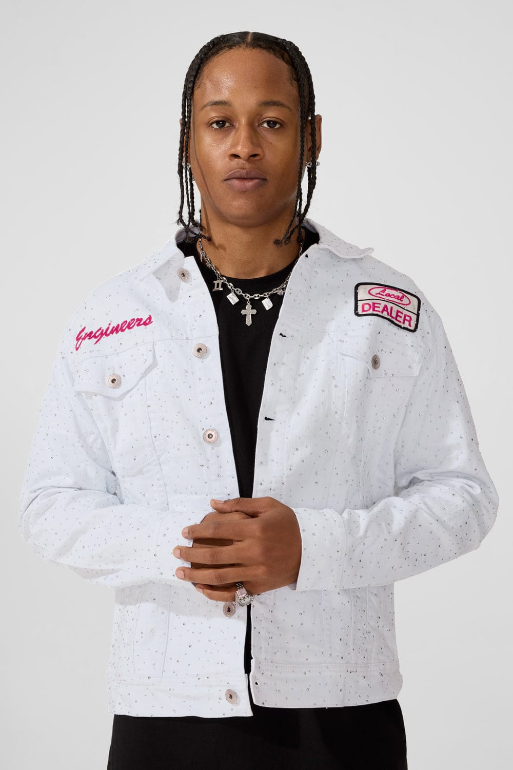 Jordan Craig "Local Dealer" Rhinestone Trucker Denim Jacket