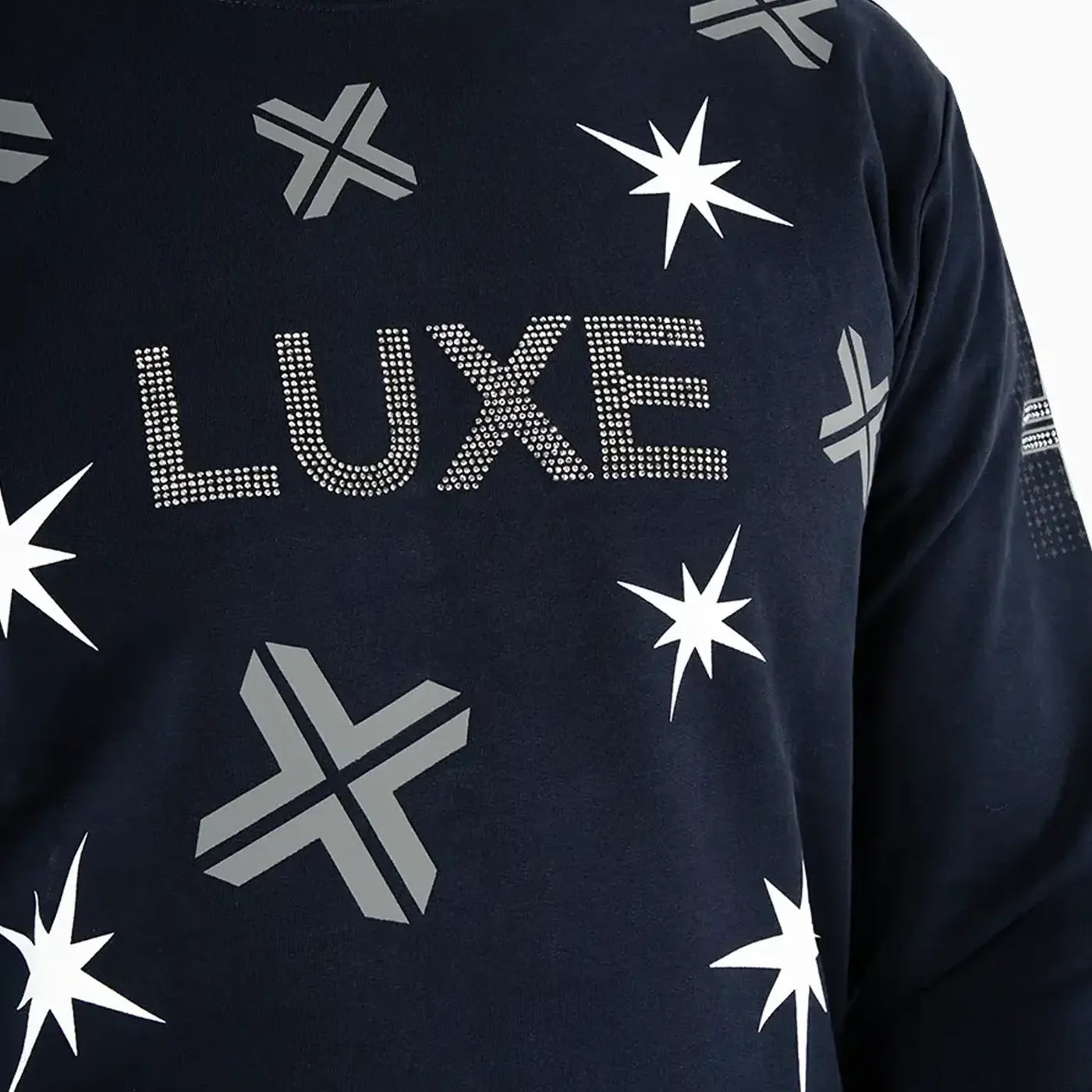 Luxe Crewneck Crystals Crewneck Sweater