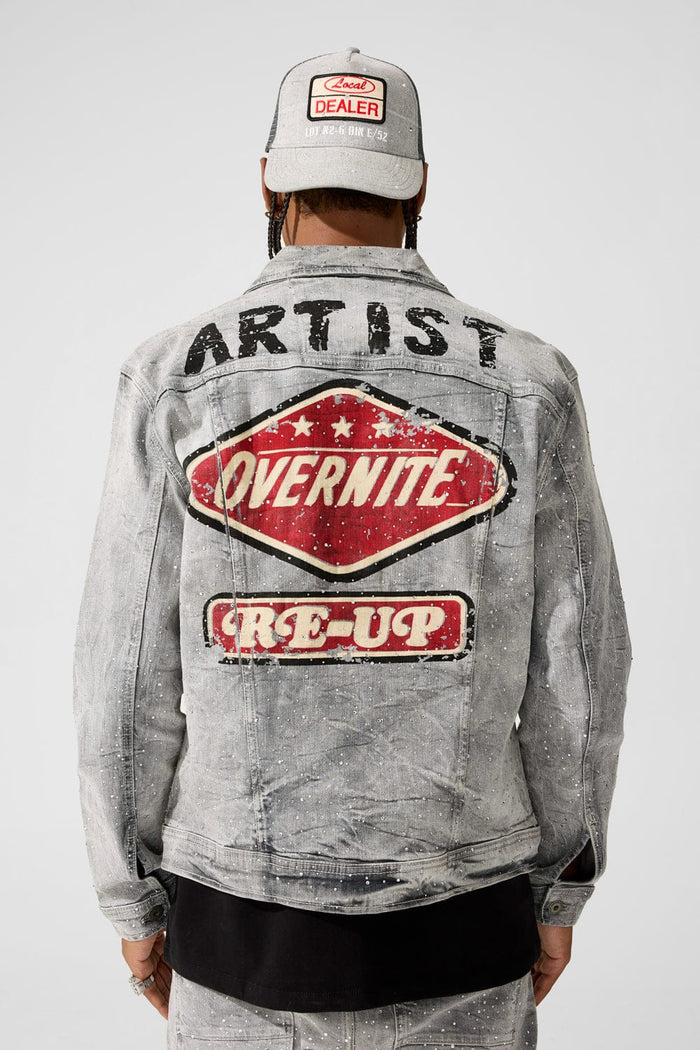 Jordan Craig "Local Dealer" Rhinestone Trucker Denim Jacket