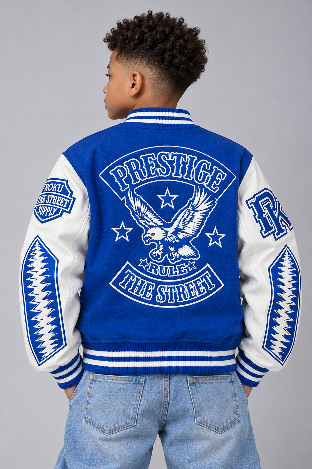 Roku Studio Kids "Prestige" Wool Varsity Jacket