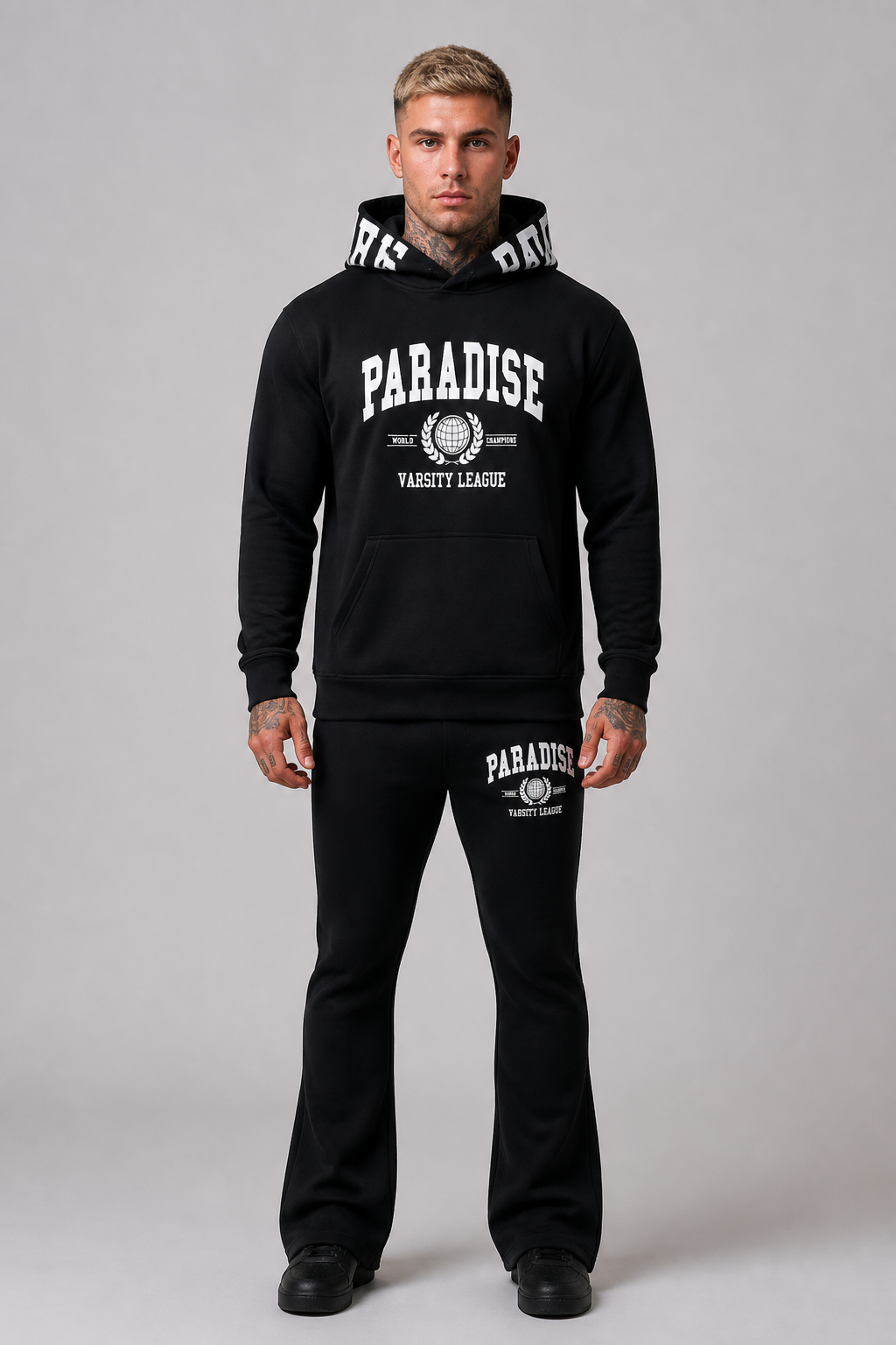 See You in Paradise "Varsity League" Jogging Suit - Black