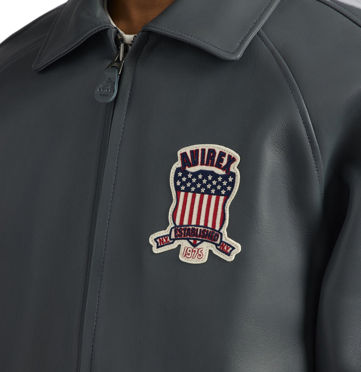 Avirex "Icon" Leather Jacket - Asphalt
