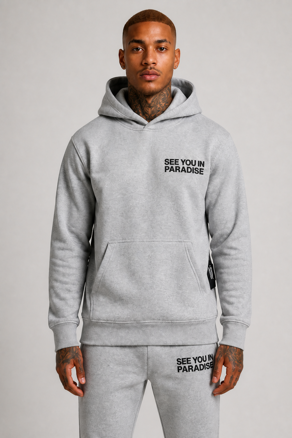 See You in Paradise Wingspan Jogging Suit - Heather Grey/Charcoal
