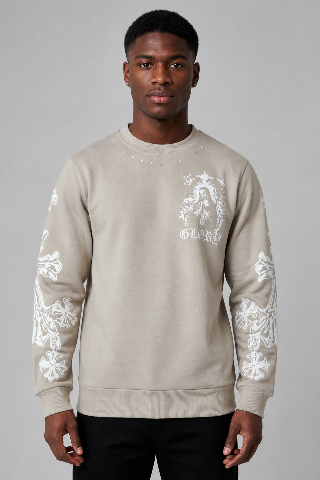 Black Pike "Glory" Fleece Sweater - Khaki