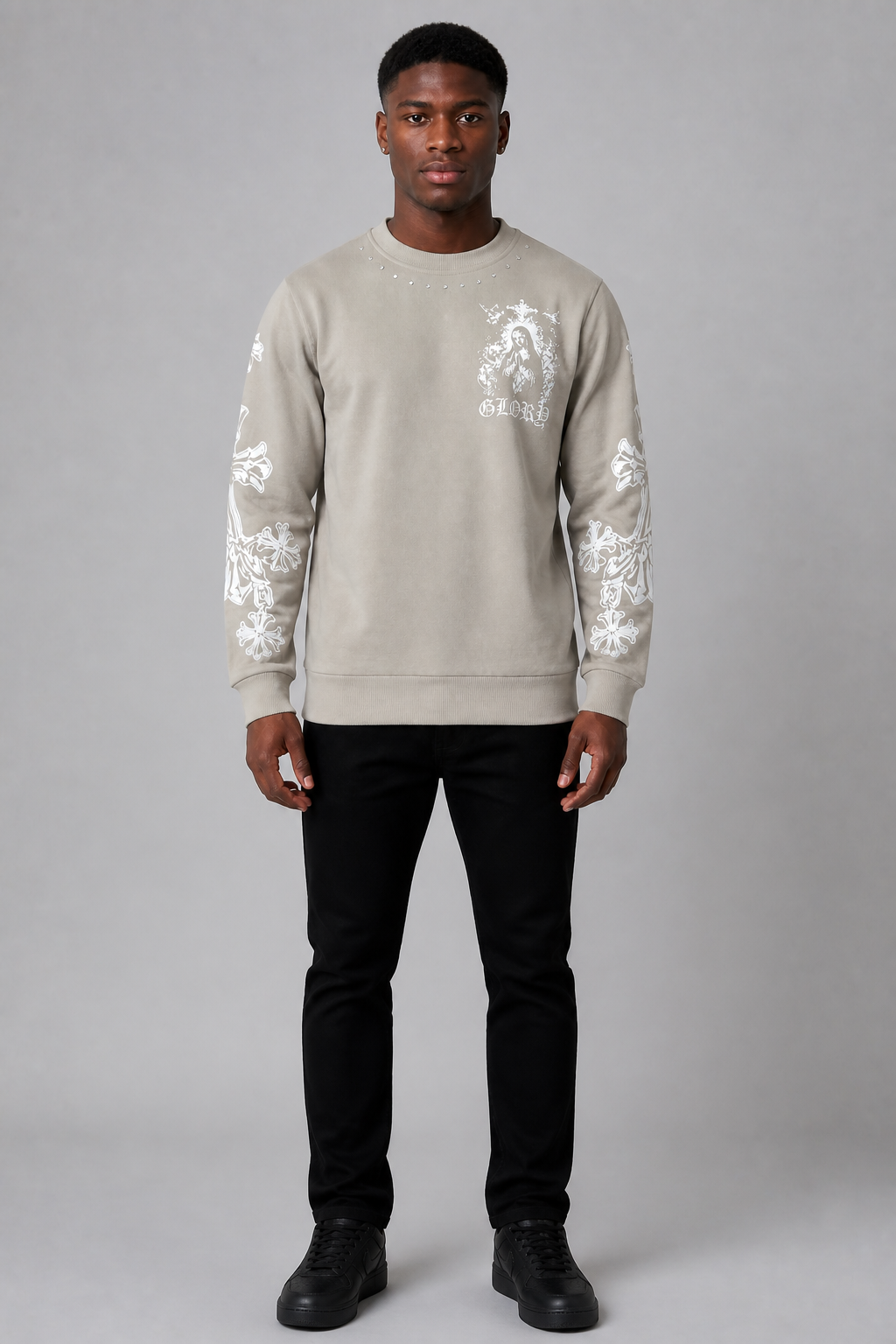 Black Pike "Glory" Fleece Sweater - Khaki