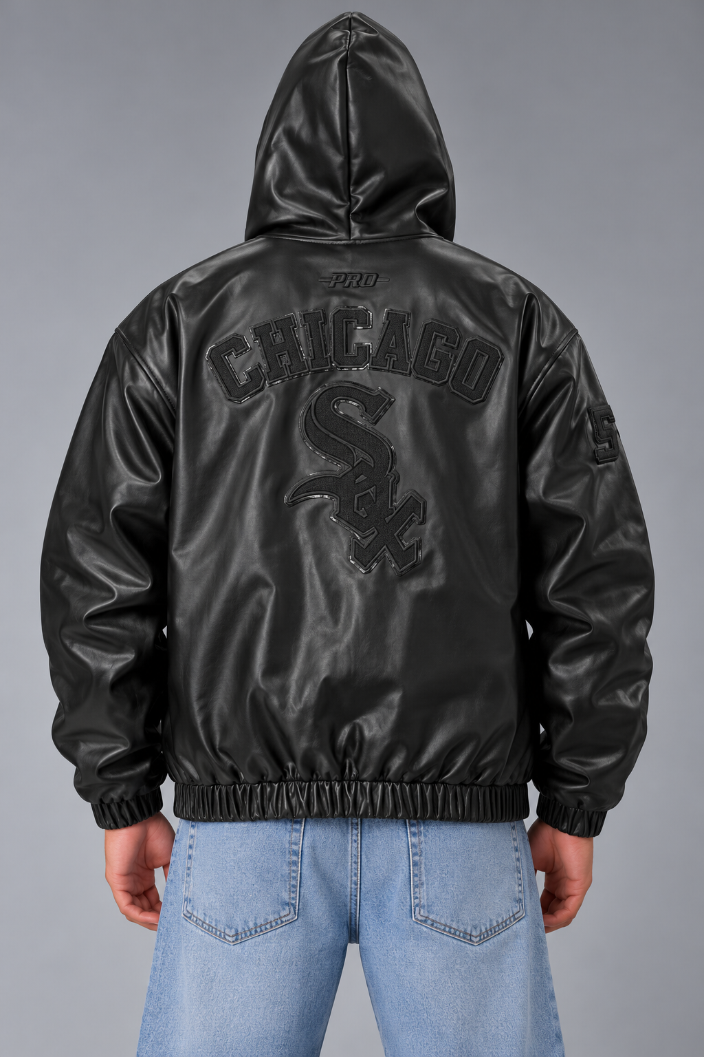 Pro Standard DC Exclusive Chicago White Sox Black on Black Leather Jacket