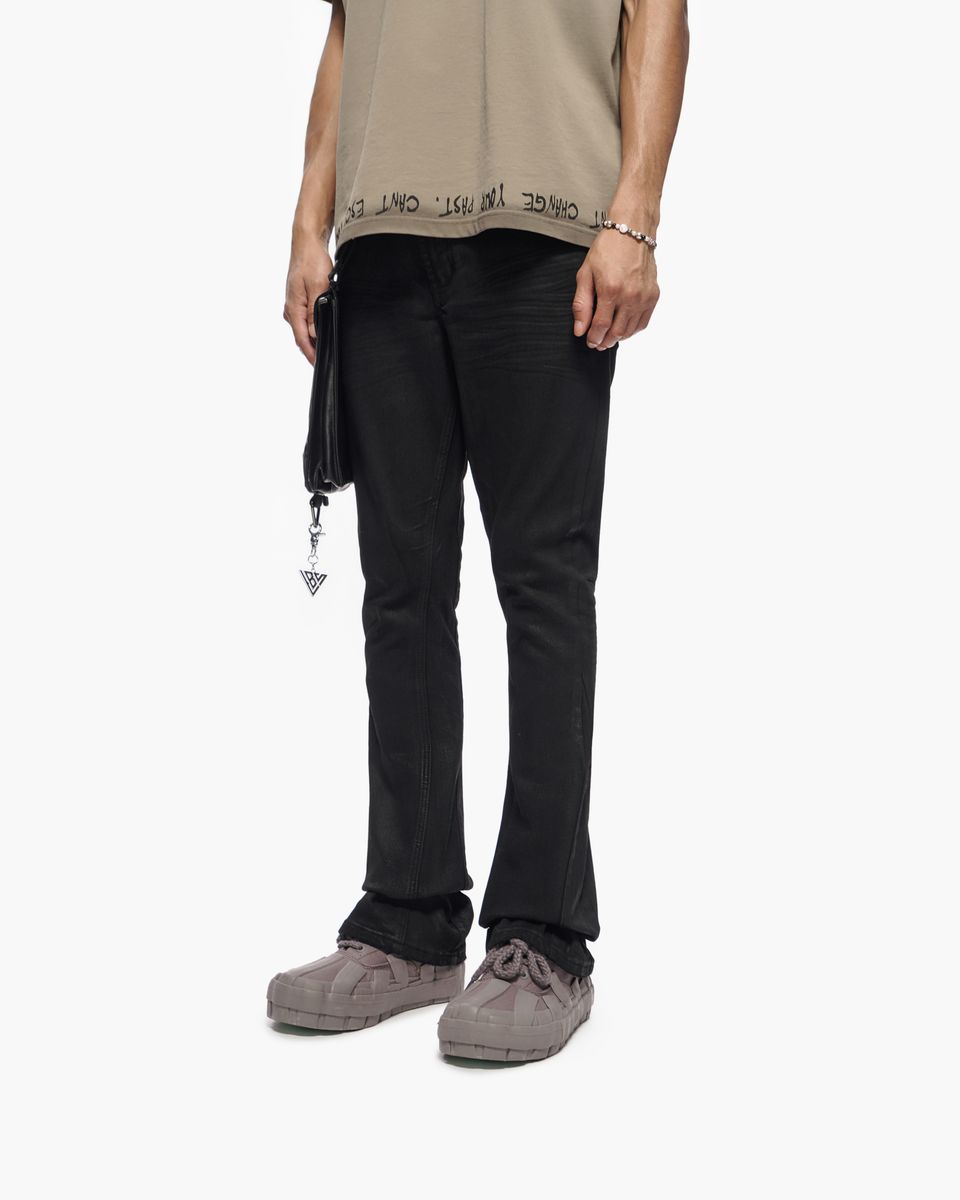Valabasas "Story" Stacked Wax Black Jean