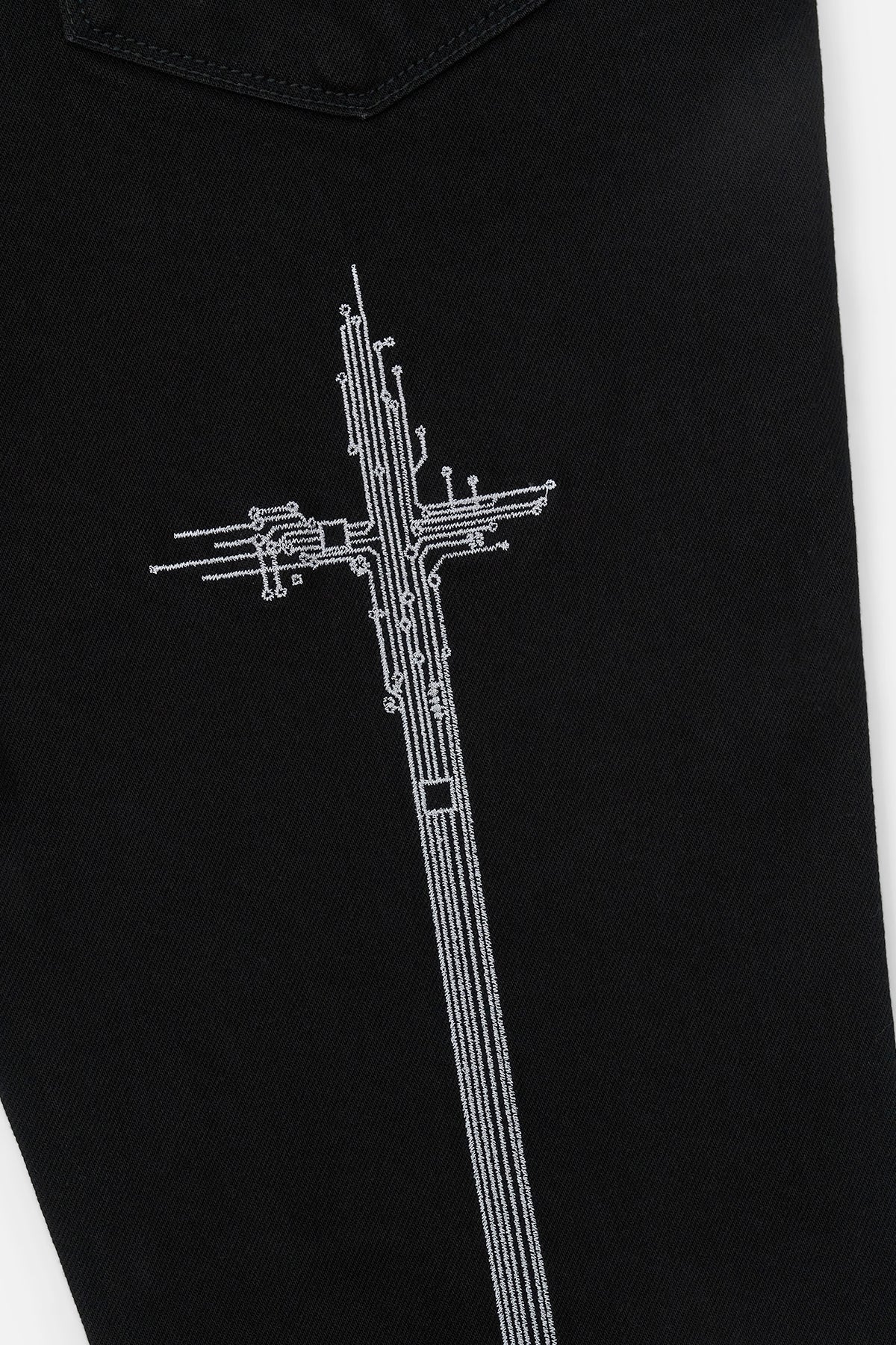 RTA Bryant Skinny Jean - Black Hologram Digital Cross