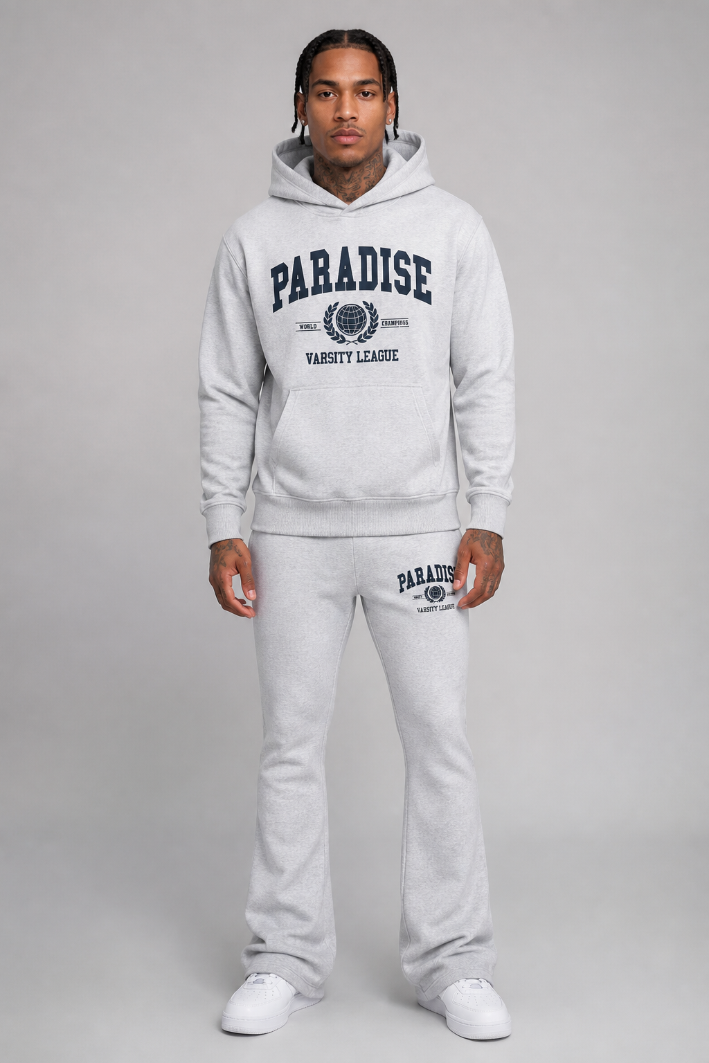 See You in Paradise "Varsity League" Jogging Suit - Heather Grey