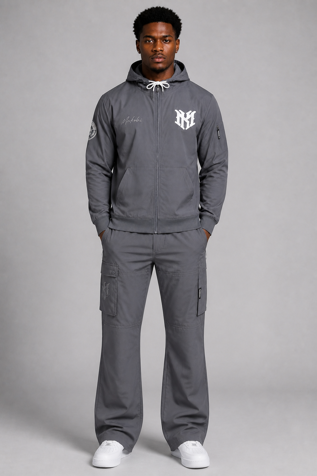 Makobi "Adorni Elite Club" Nylon Windbreaker Zip-up Hoodie Jacket