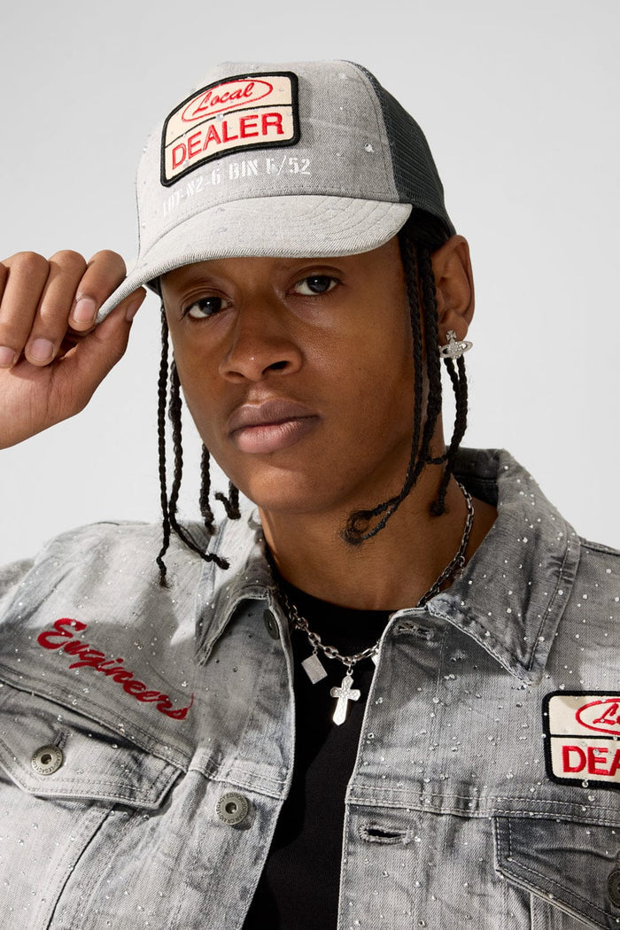 Jordan Craig "Local Dealer" Rhinestone Trucker Denim Jacket