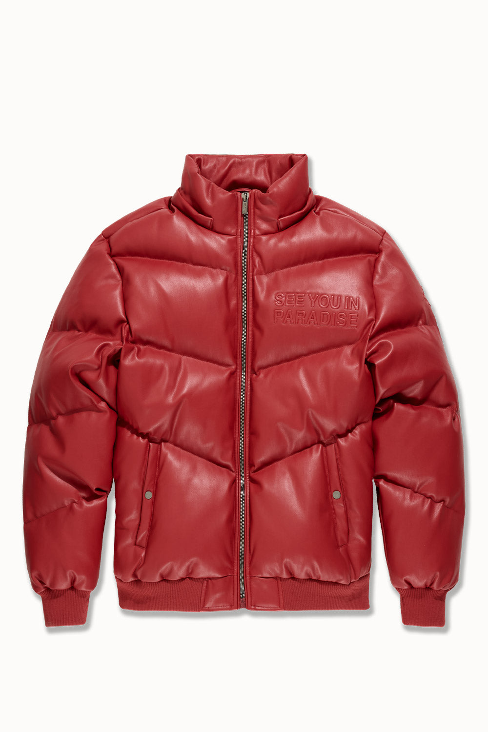 See You In Paradise "The Wild One" Puffer Leather Jacket