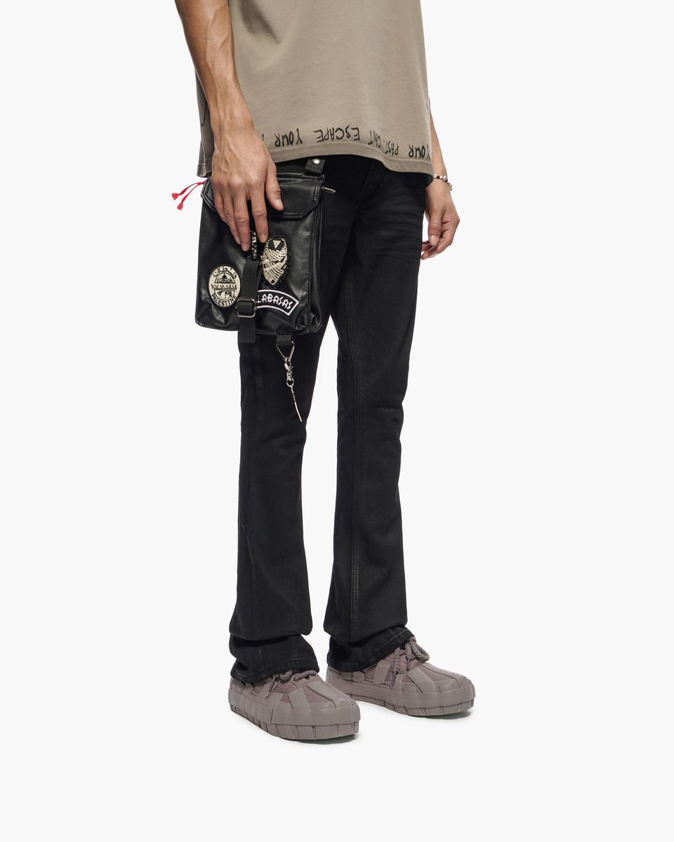 Valabasas "Story" Stacked Wax Black Jean