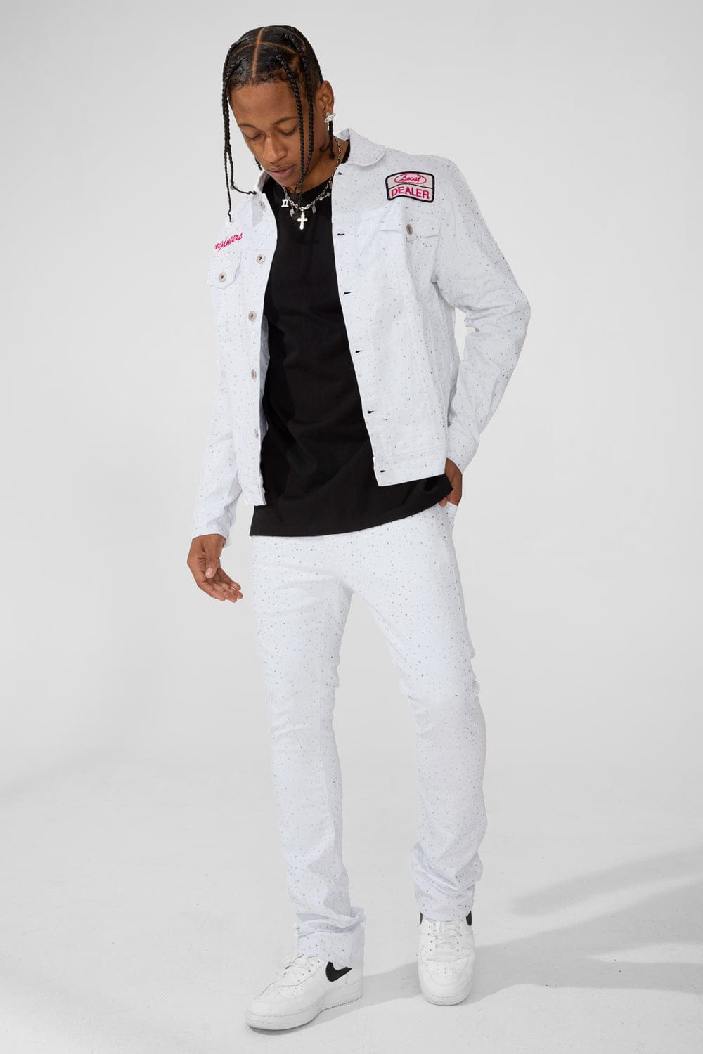 Jordan Craig "Local Dealer" Rhinestone Trucker Denim Jacket