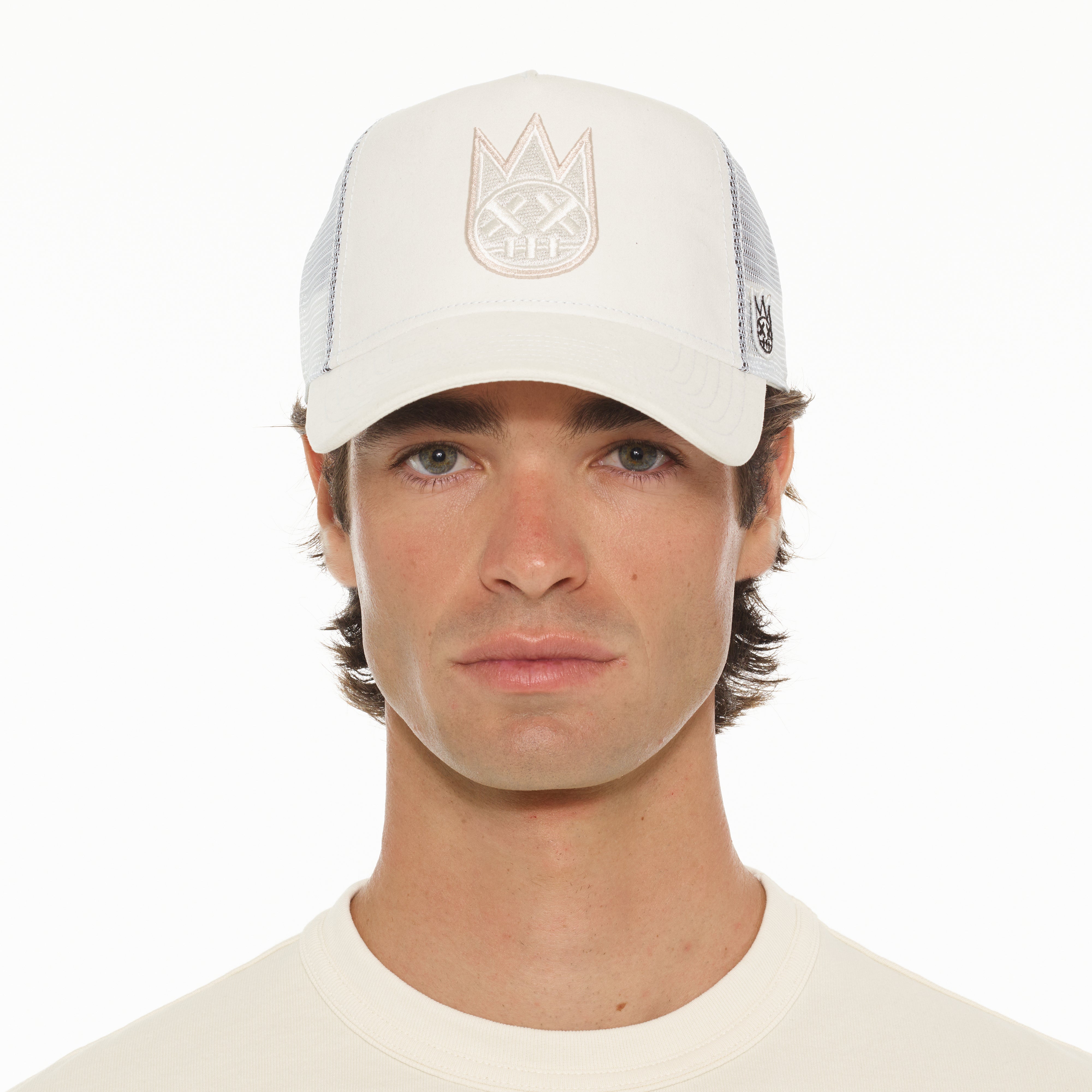 Cult of Individuality Clean Logo Mesh Back Trucker Hat - Winter White