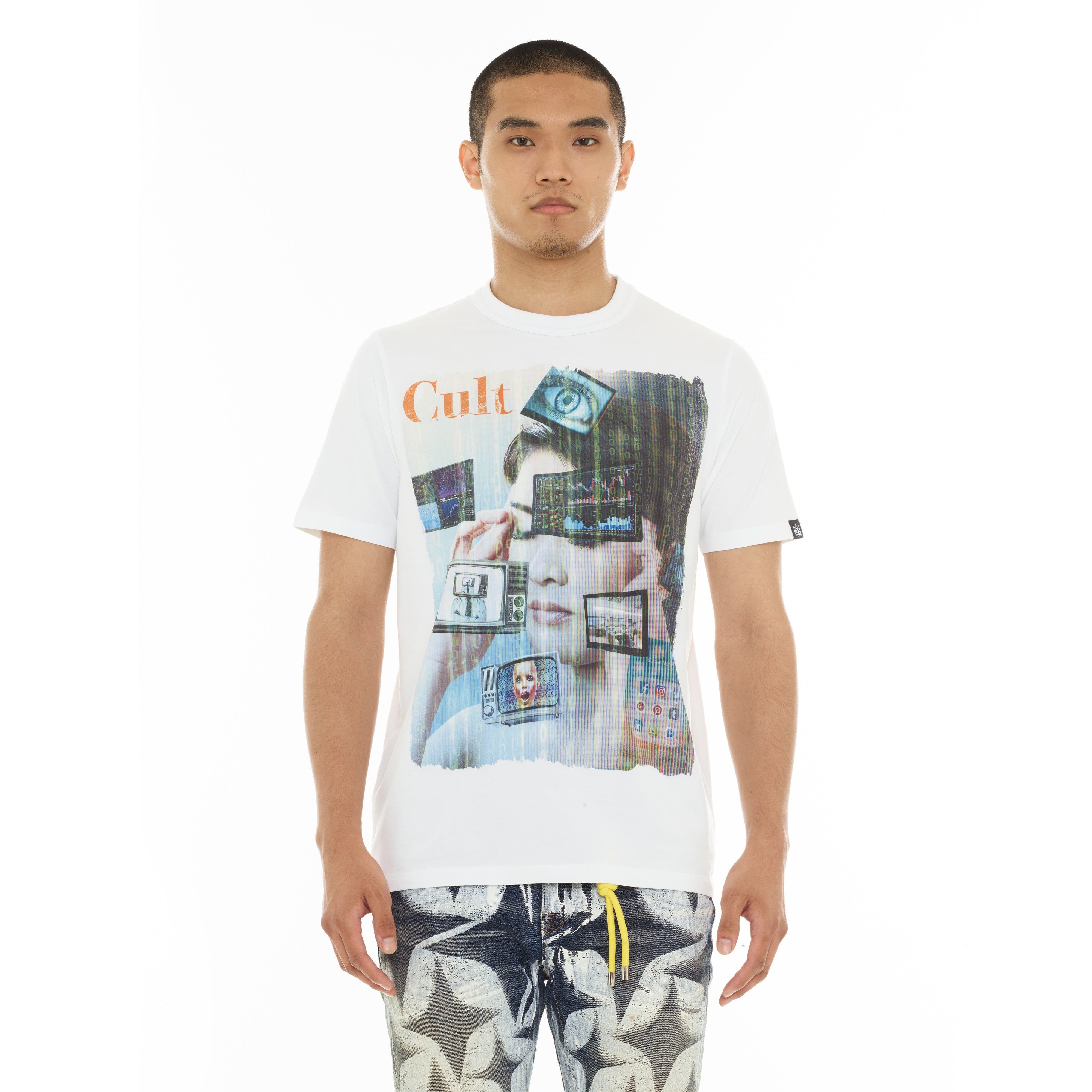 Cult of Individuality Cult's Heavyweight Short Sleeve Crew Neck Tee "Did We Dream Too Fast" in White