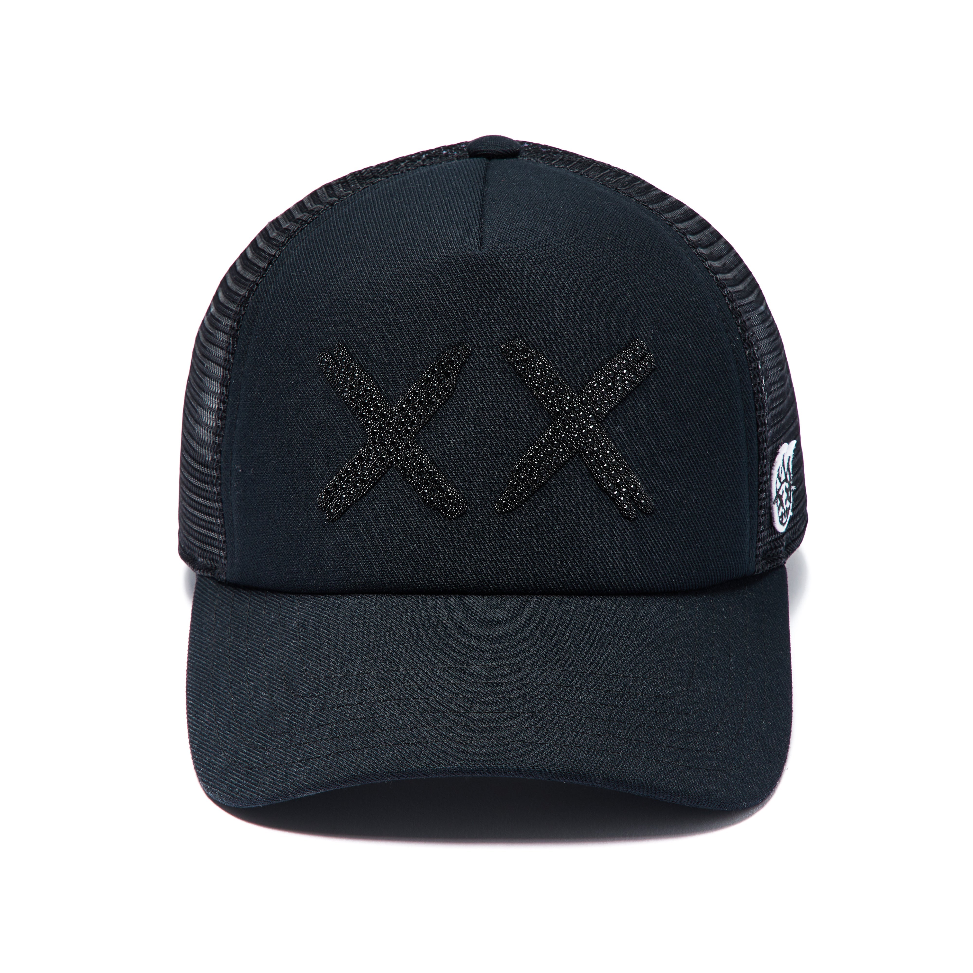 Cult of Individuality "XX" Black Crystals Mesh Back Trucker Hat