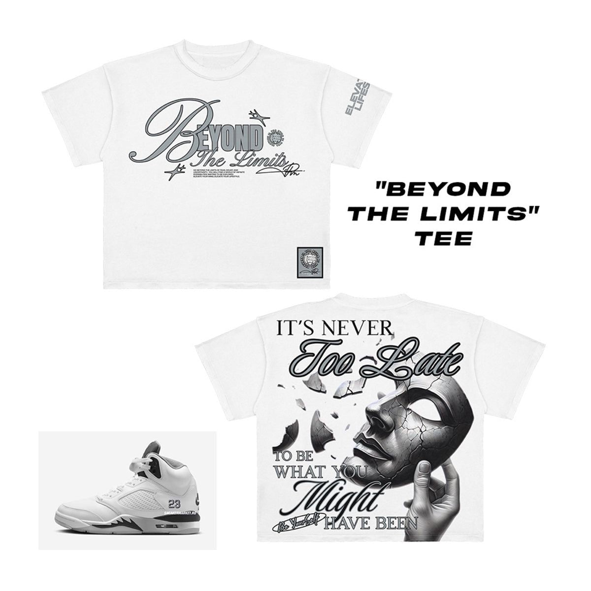 Premium Milano "Beyond The Limits" Crew Neck T-Shirt- White